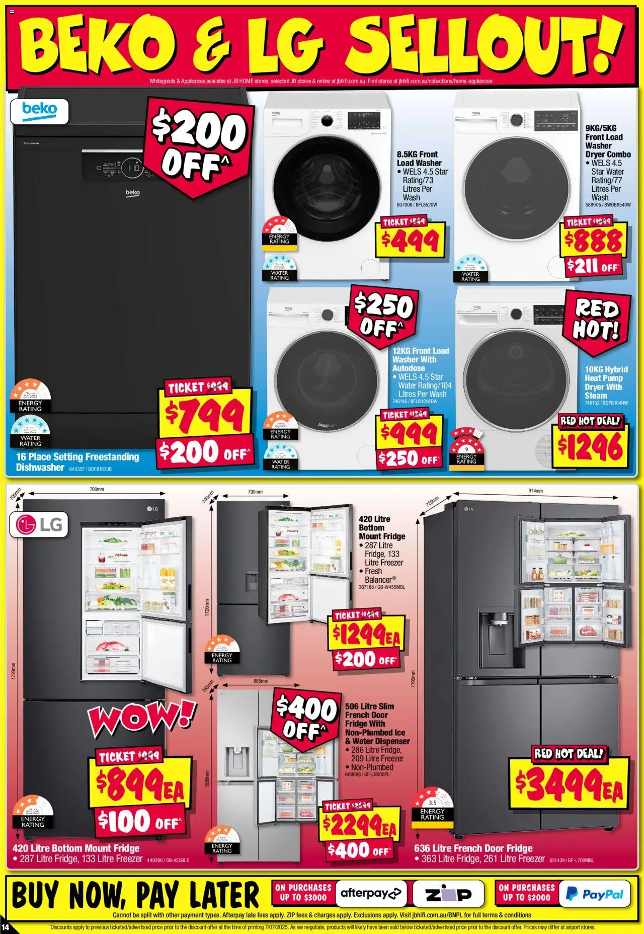 JB Hi-Fi catalogue - valid from 17.07.2025 | Page: 14 | Products: Door, Water, Fridge, Freezer