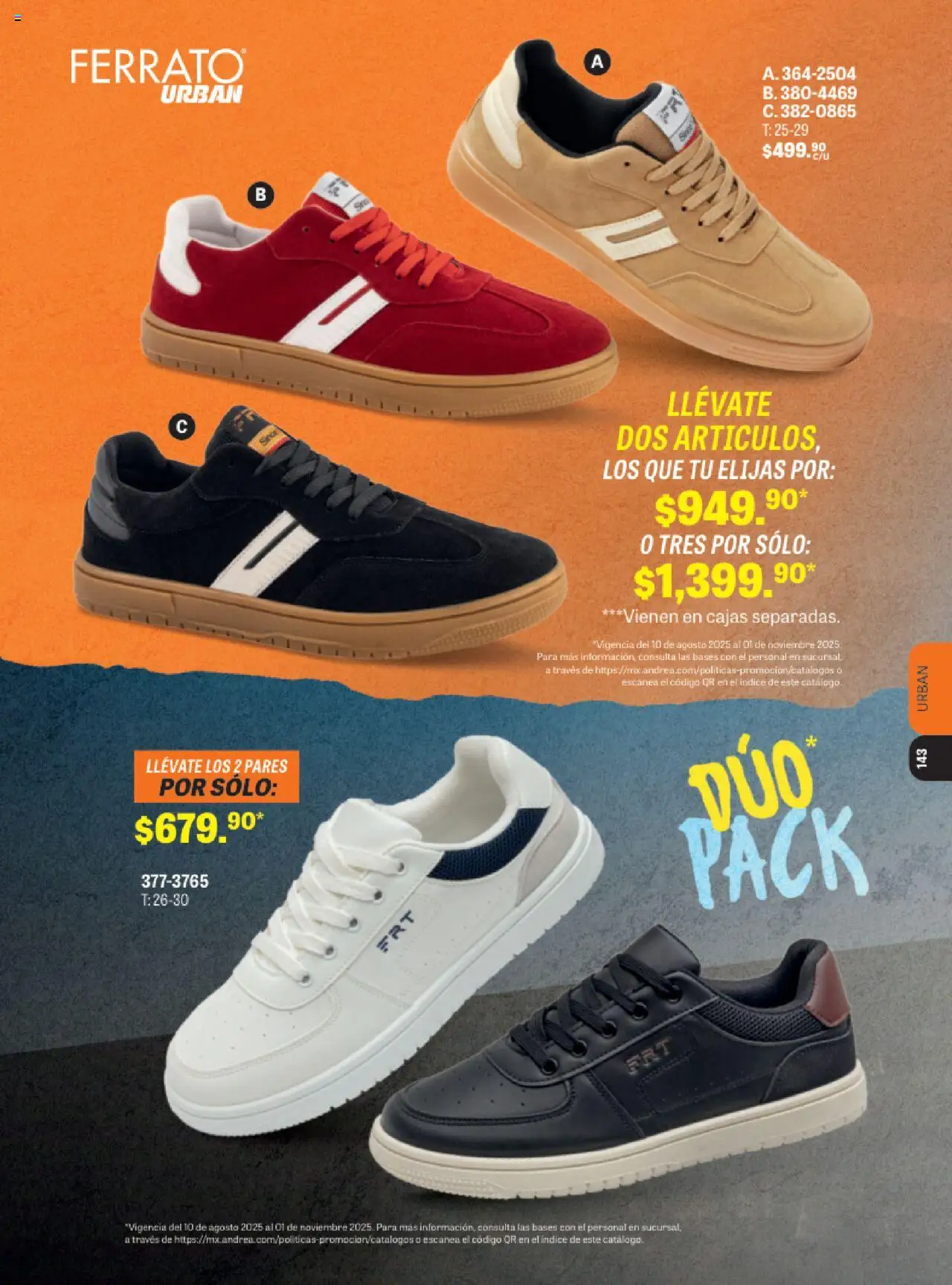 Nuevas ofertas de Andrea válidas en toda la República Mexicana desde el 10.08.2025. ¡Encuentra las mejores ofertas en Andrea - Catálogo Urbano Deportivo! | Página: 9
