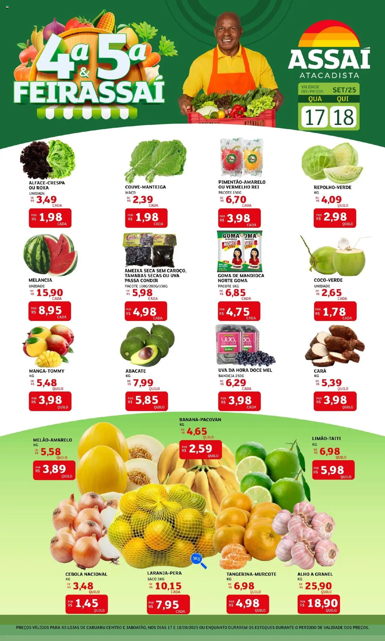 Assaí Atacadista Folheto - válido de 17.09.2025 | Página: 1 | Produtos: Cará, Tâmaras, Mel, Ameixa