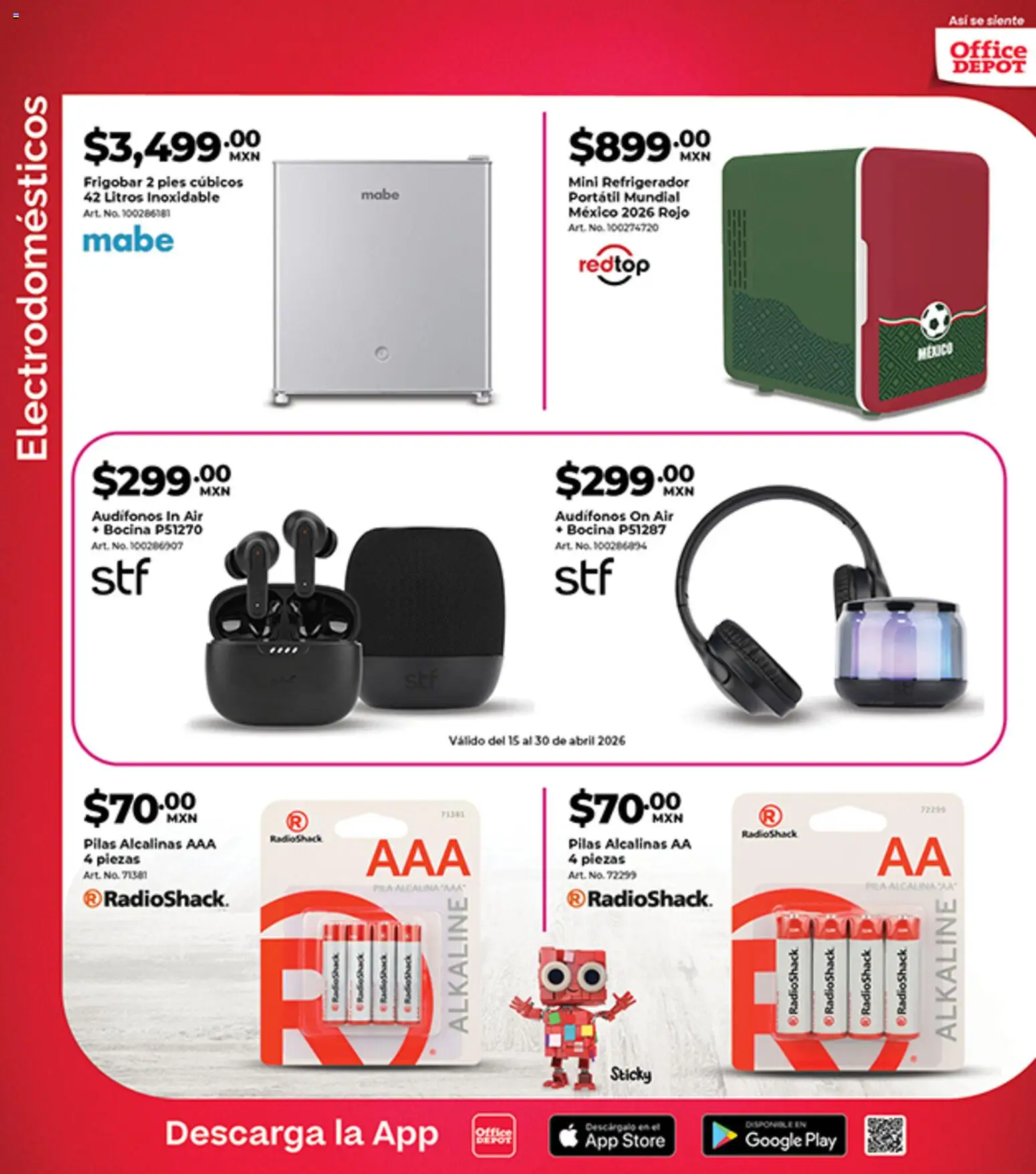 Nuevas ofertas de Office Depot válidas en toda la República Mexicana desde el 01.04.2026. ¡Encuentra las mejores ofertas en Office Depot catálogo! | Página: 22