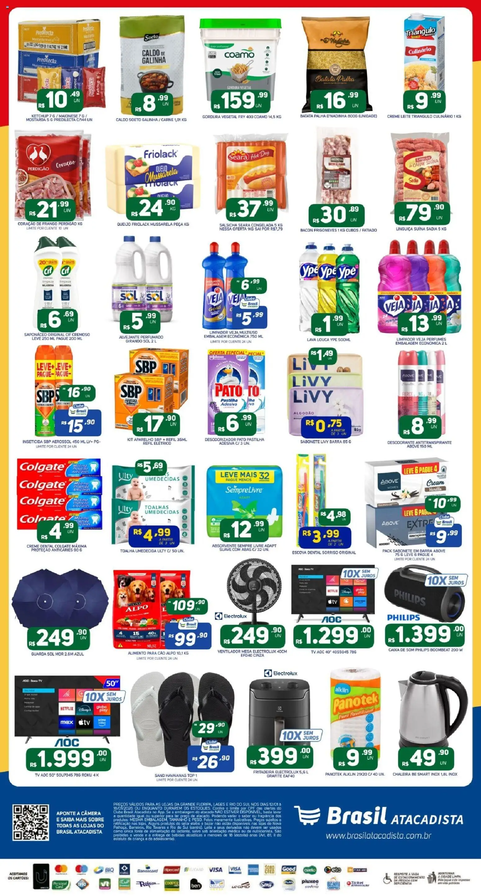 Brasil Atacadista Folheto - válido de 12.01.2026 | Página: 4 | Produtos: Leite, Batata palha, Sempre Livre, Inseticida