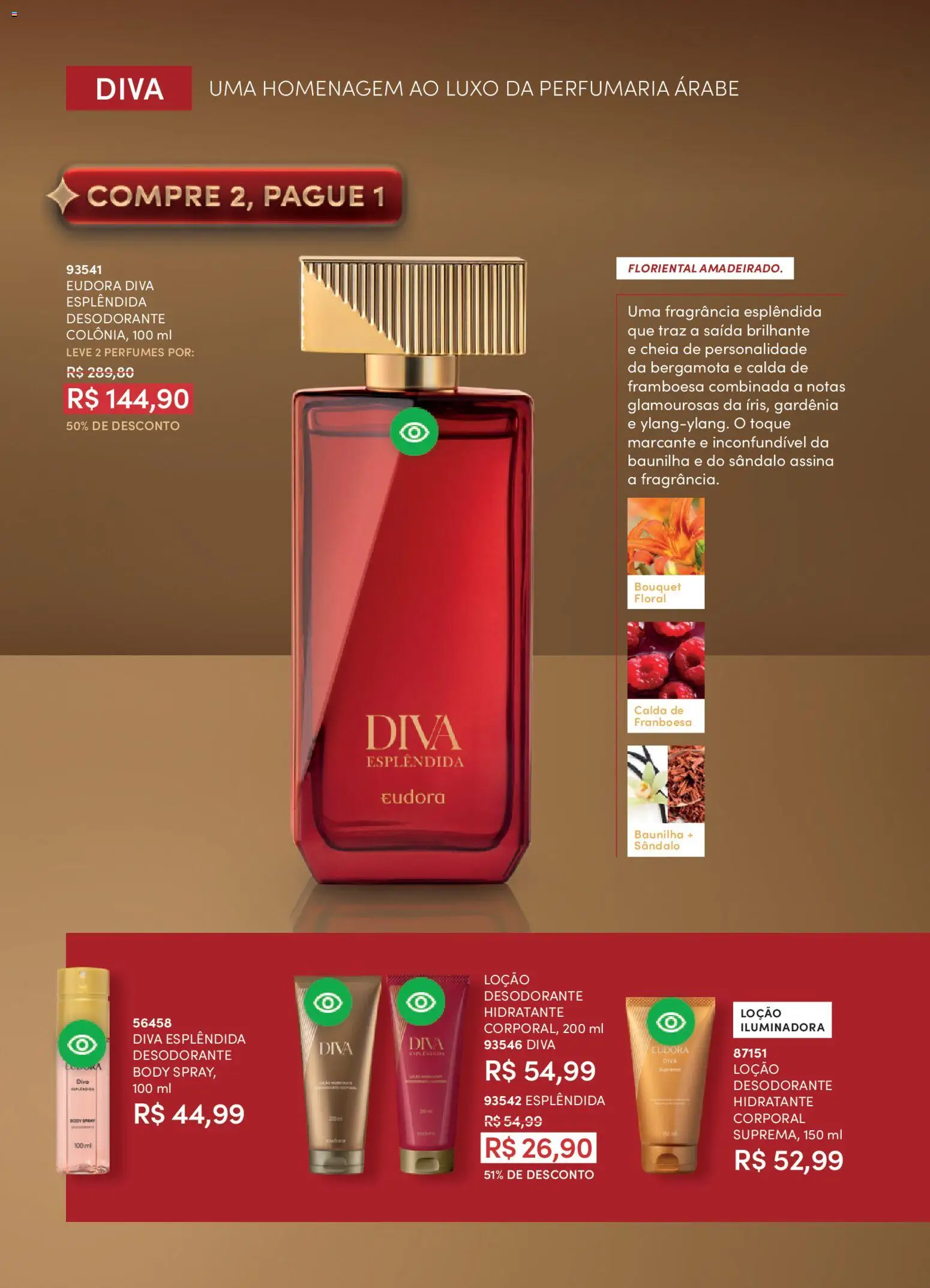 Eudora Folheto - válido de 17.12.2025 | Página: 57 | Produtos: Bergamota, Fragrância, Desodorante, Body