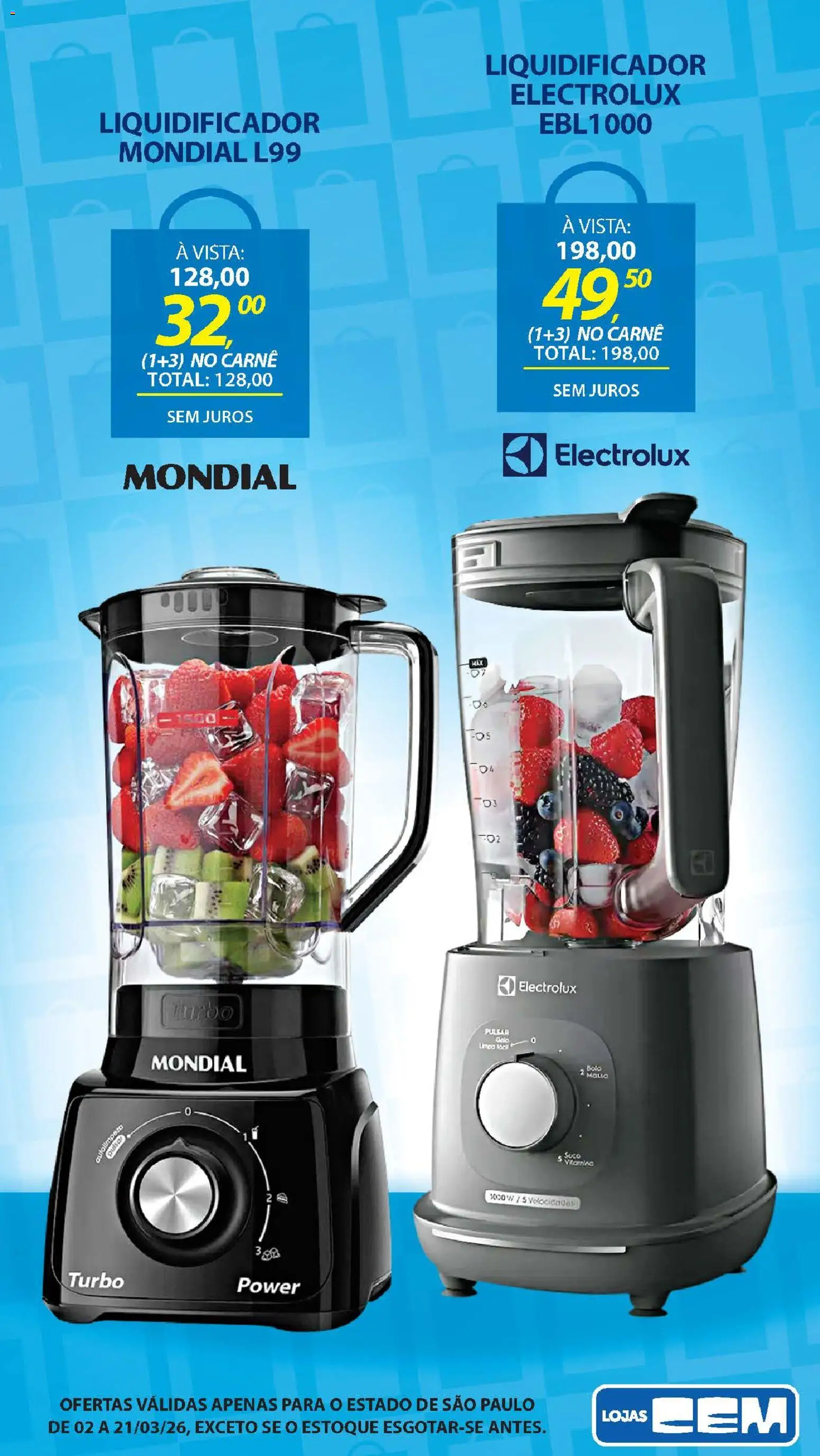Lojas Cem Folheto - válido de 02.03.2026 | Página: 71 | Produtos: Liquidificador, Carne