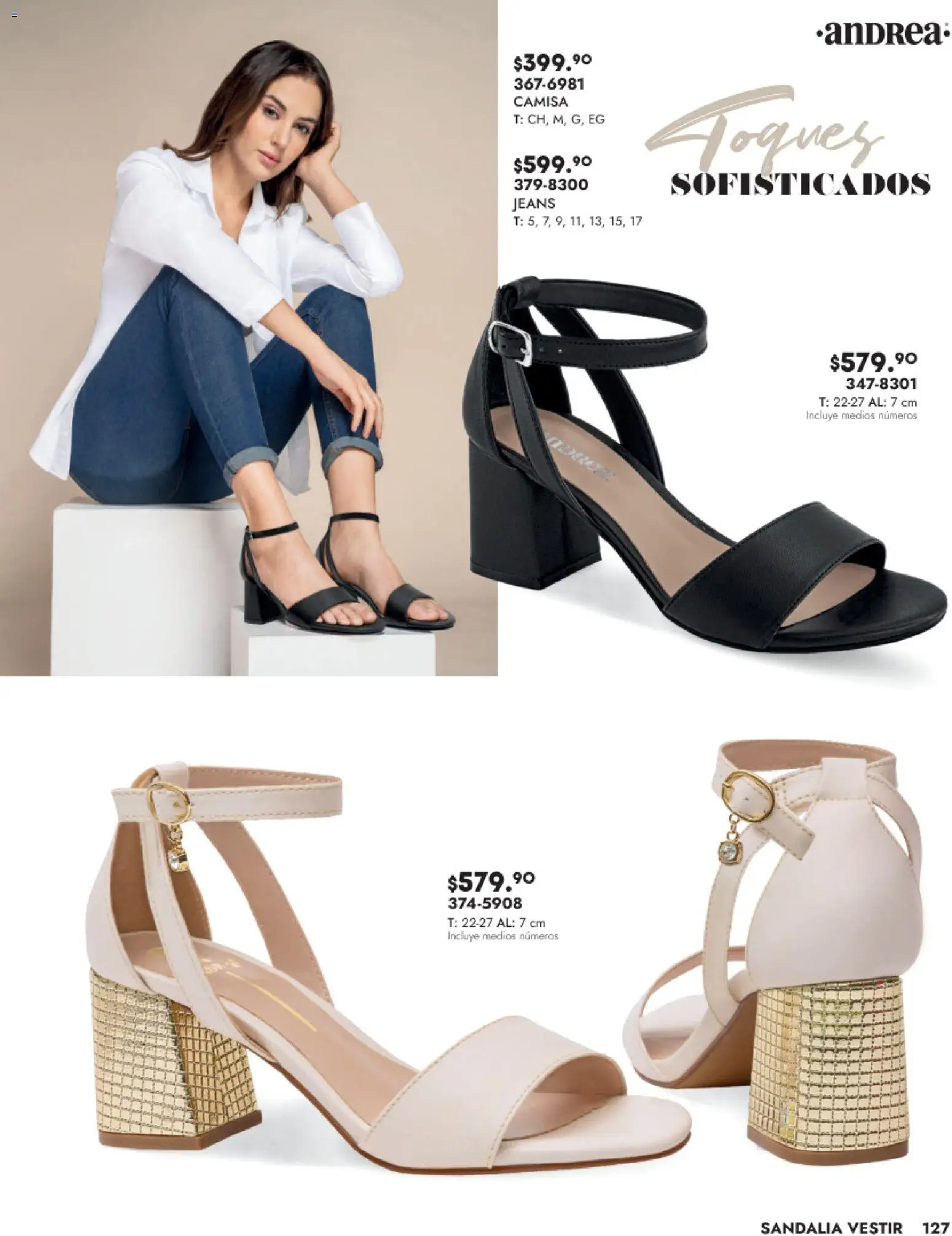 Nuevas ofertas de Andrea válidas en toda la República Mexicana desde el 24.08.2025. ¡Encuentra las mejores ofertas en Andrea - Catálogo Calzado Dama! | Página: 127 | Productos: Camisa