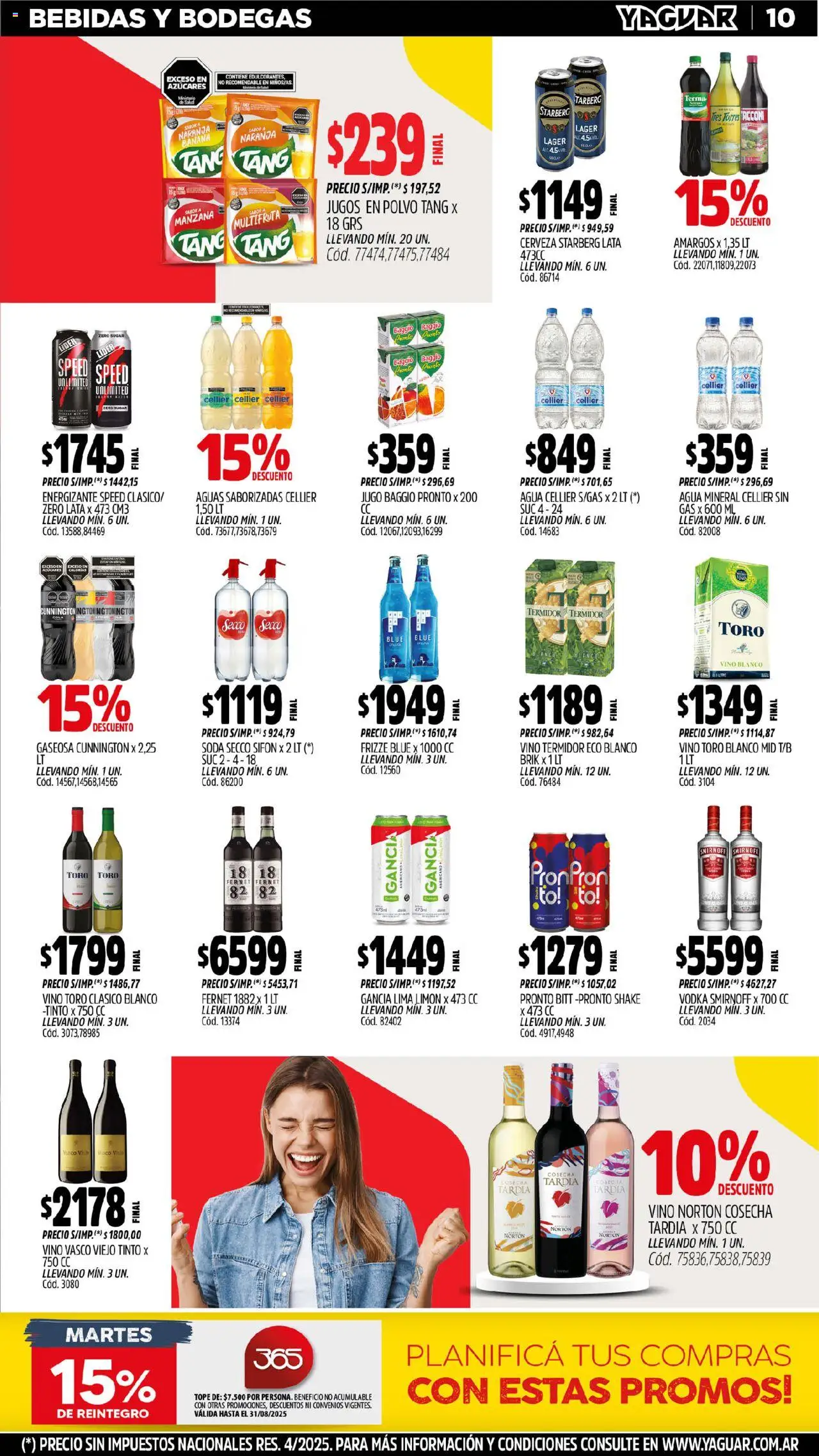 Yaguar - General Roca │ válido desde el 18.08.2025 | Página: 10 | Productos: Vodka, Manzana, Jugo, Vino