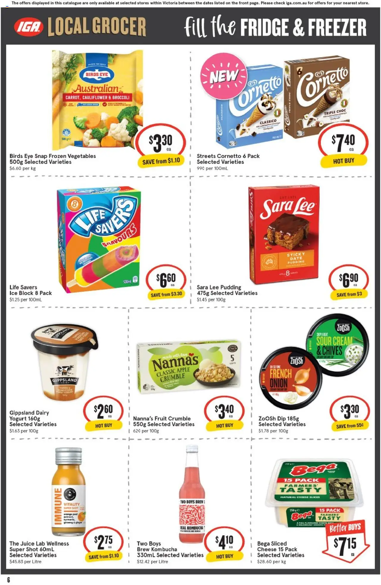 IGA catalogue - valid from 27.08.2025 | Page: 6 | Products: Dairy, Ginger, Sour cream, Freezer
