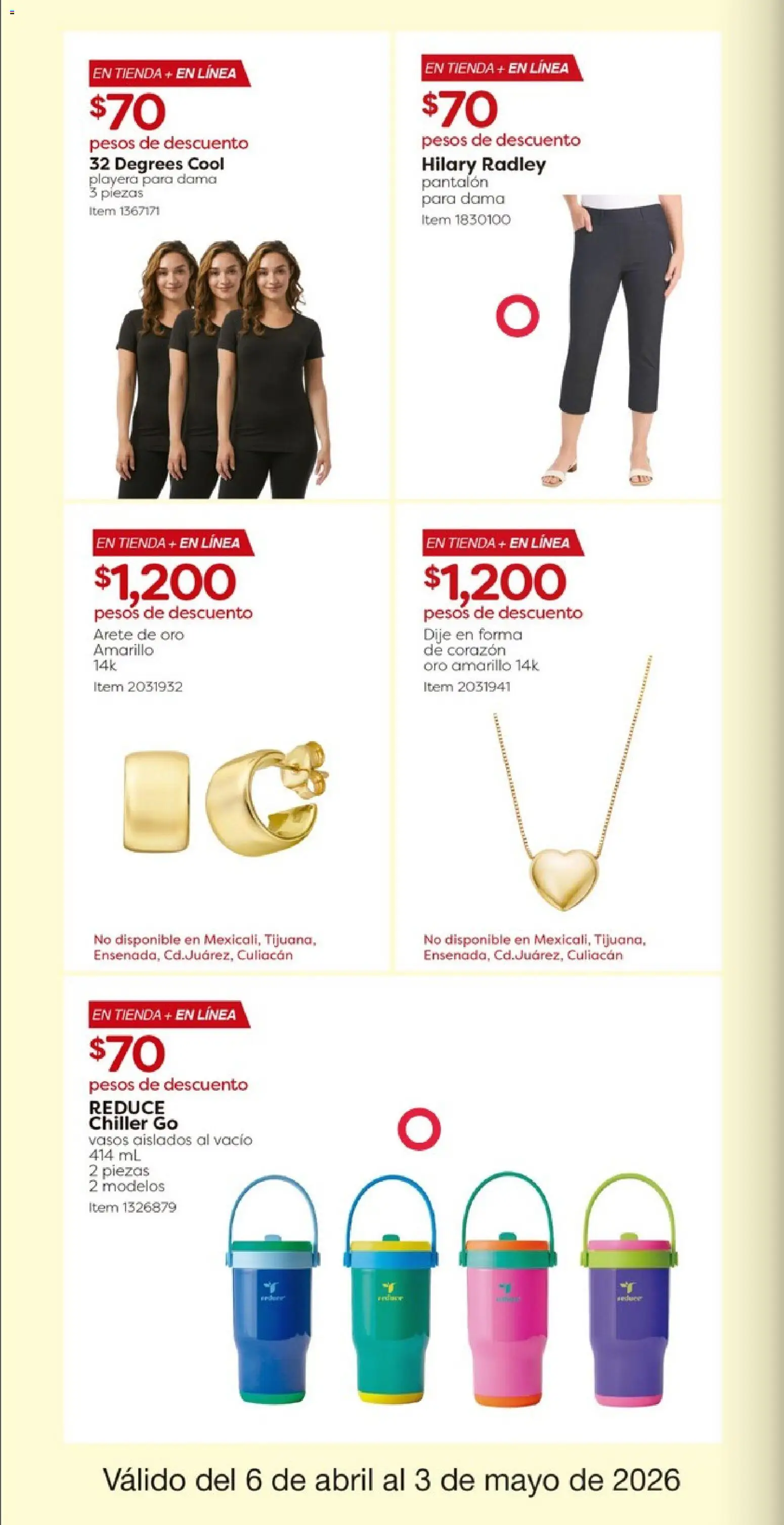 Nuevas ofertas de Costco válidas en toda la República Mexicana desde el 06.04.2026. ¡Encuentra las mejores ofertas en Costco catálogo! | Página: 12 | Productos: Playera, Vasos, Dije