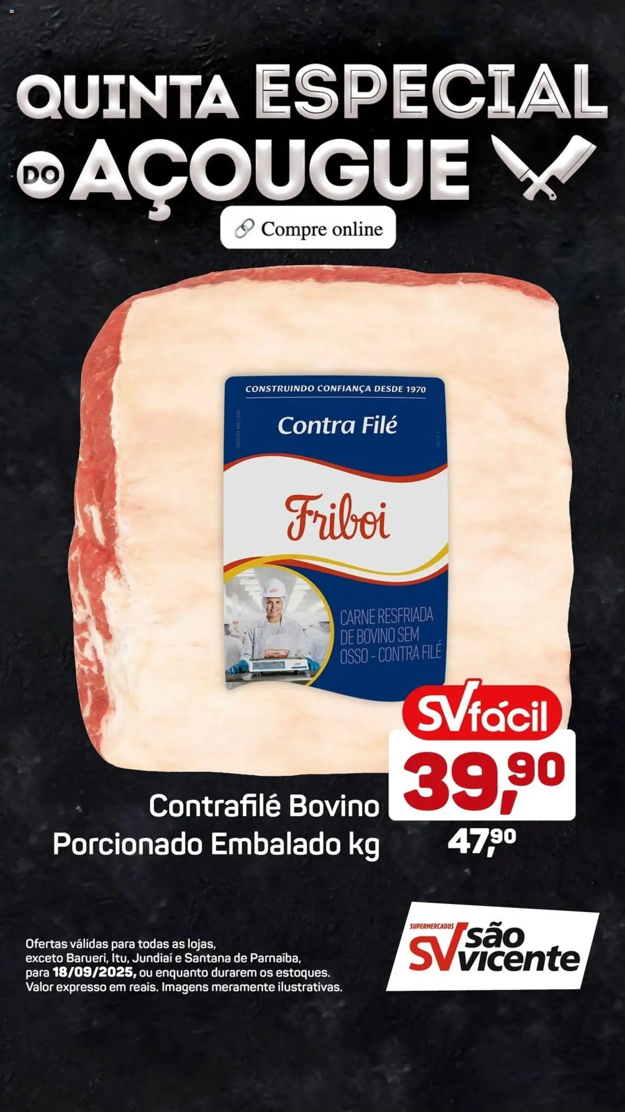 Supermercados São Vicente Folheto - válido de 18.09.2025 | Página: 7 | Produtos: Contra filé, Carne