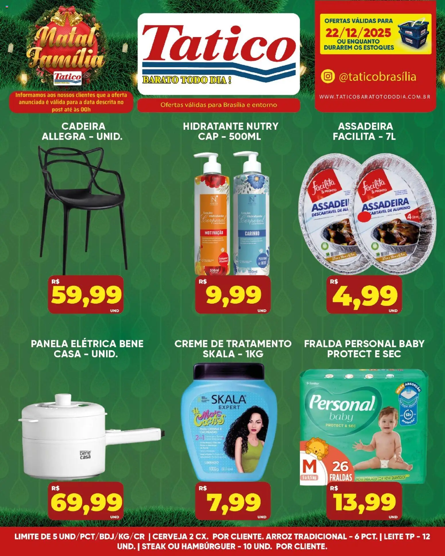 Tatico Folheto - válido de 22.12.2025 | Página: 3 | Produtos: Panela elétrica, Cadeira, Cerveja, Hambúrguer