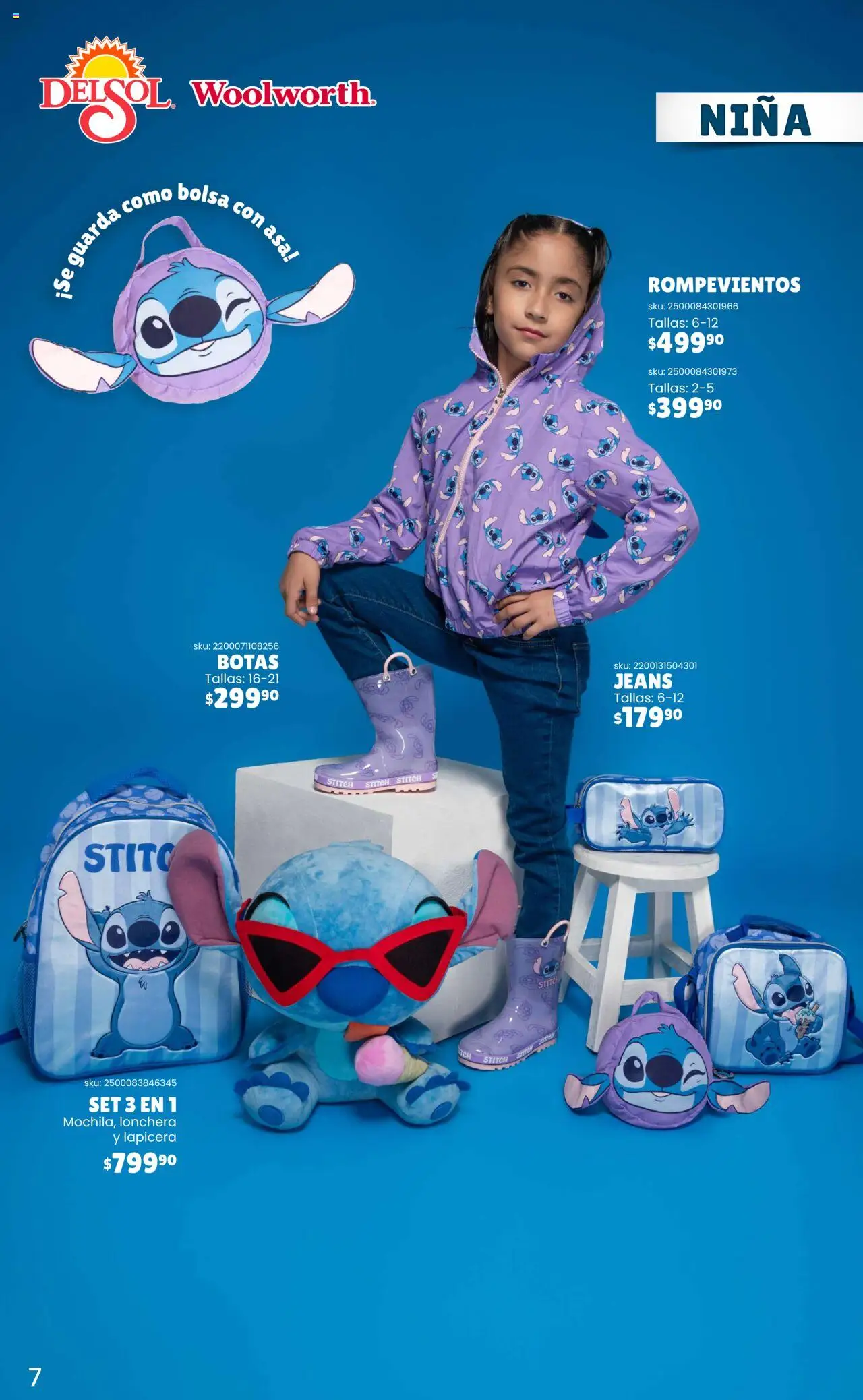 Nuevas ofertas de Del Sol y Woolworth válidas en toda la República Mexicana desde el 25.09.2025. ¡Encuentra las mejores ofertas en Del Sol y Woolworth - Catálogo Rompevientos Disney! | Página: 7 | Productos: Botas