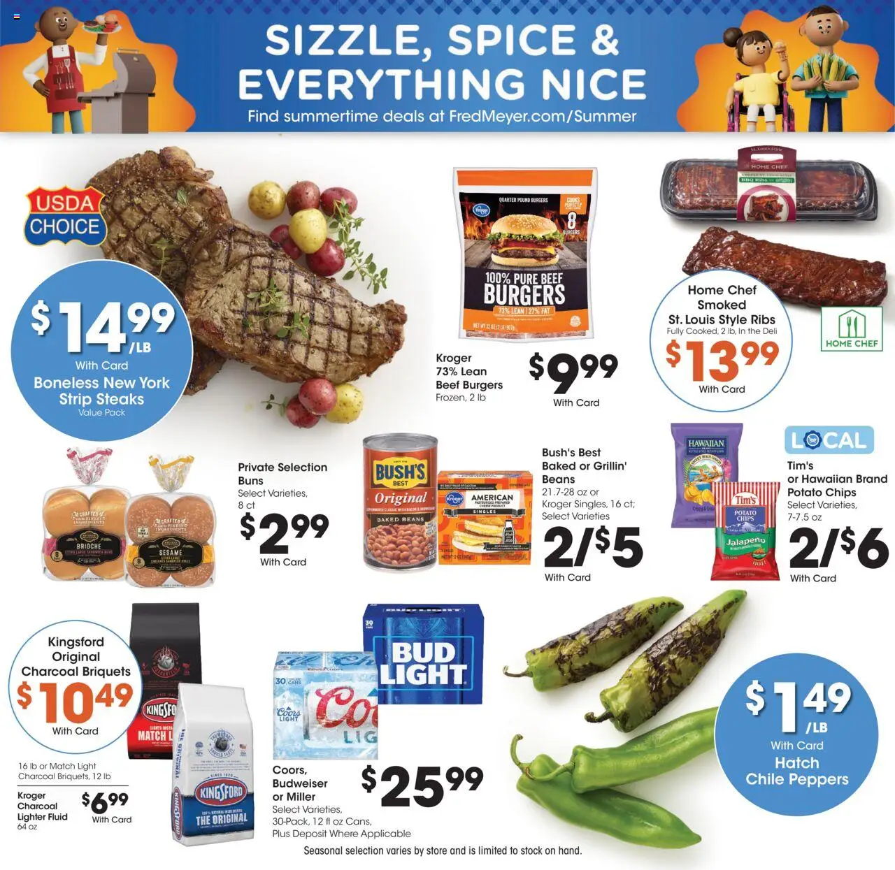 Fred Meyer Weekly Ad - valid from 20.08.2025 | Page: 7 | Products: Peppers, Beef, Chips, Lighter
