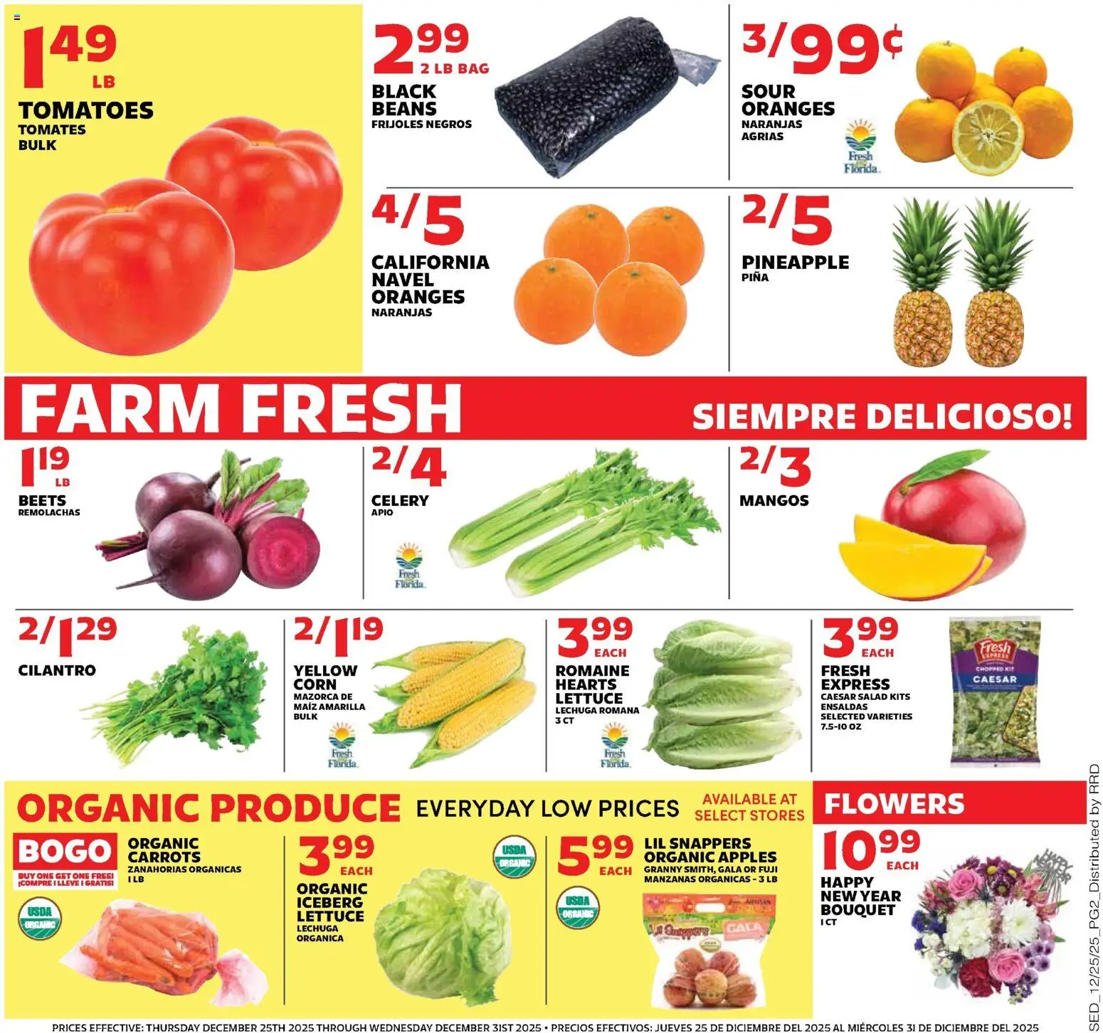 Sedano's Weekly Ad - valid from 25.12.2025 | Page: 2 | Products: Romaine, Apples, Oranges, Tomatoes