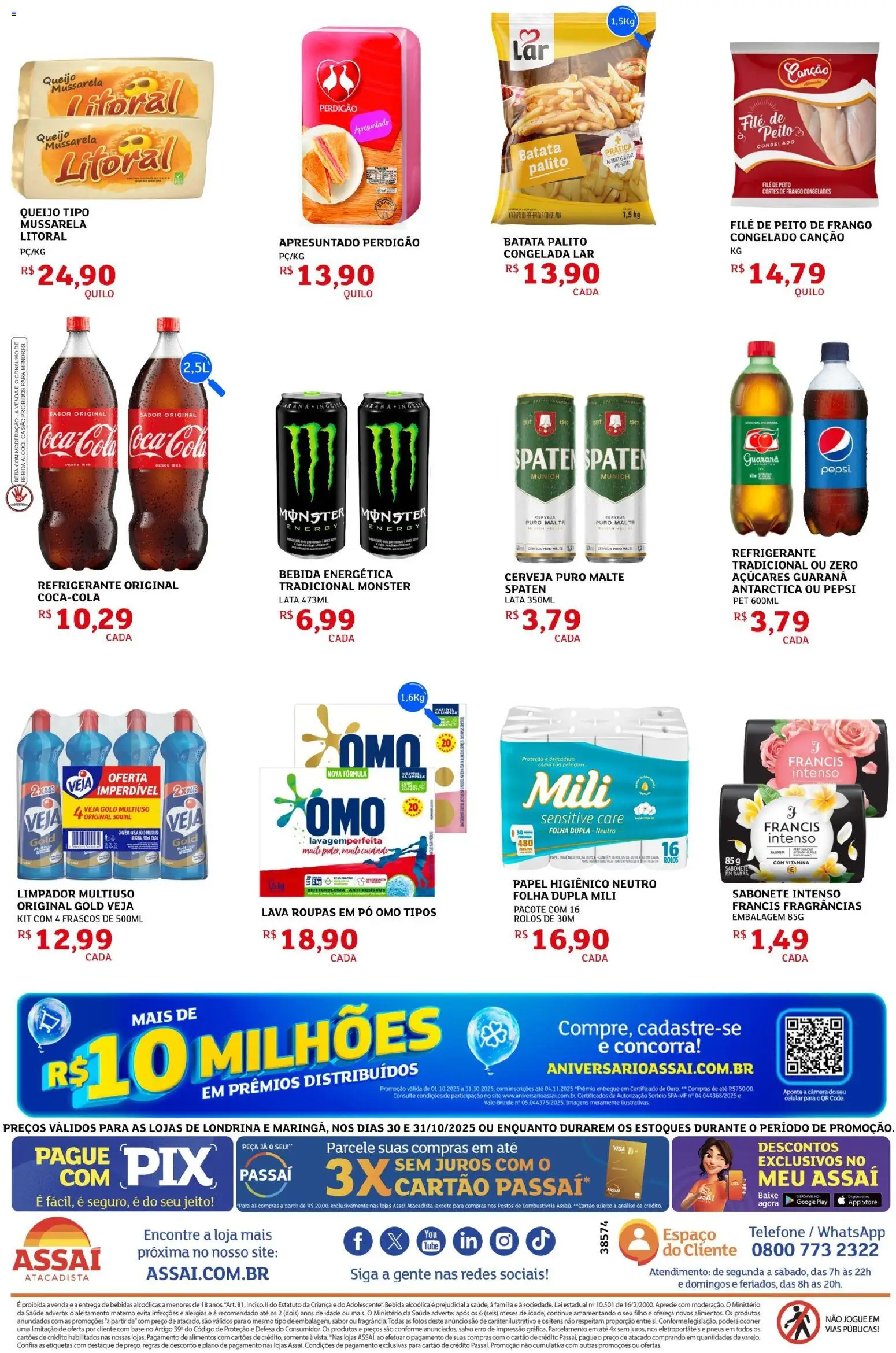 Assaí Atacadista Folheto - válido de 30.10.2025 | Página: 2 | Produtos: Cola, Roupas, Batata, Frango
