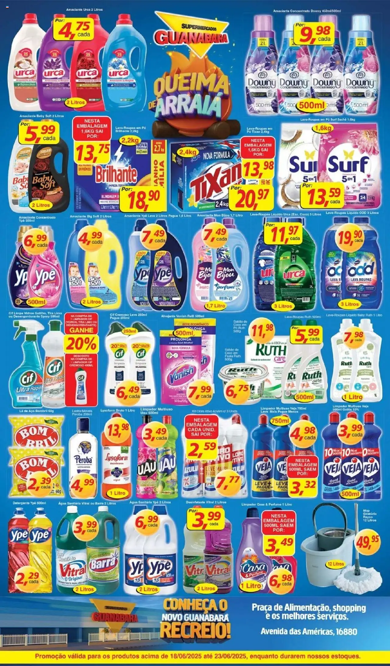 Supermercados Guanabara Folheto - válido de 18.06.2025 | Página: 7 | Produtos: Desengordurante, Sabão, Roupas, Água sanitária