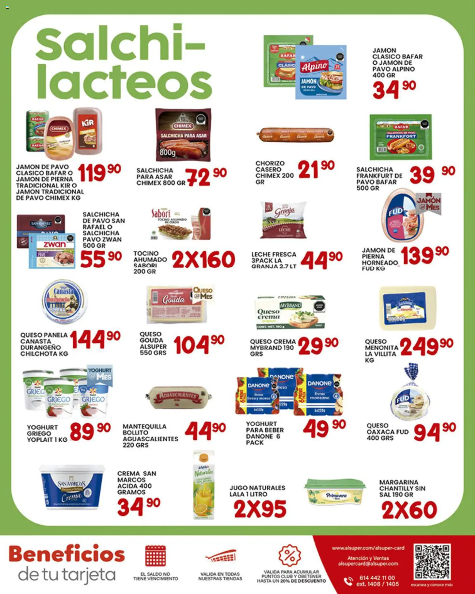 Nuevas ofertas de Alsuper válidas en toda la República Mexicana desde el 30.01.2026. ¡Encuentra las mejores ofertas en Alsuper folleto Zacatecas! | Página: 7 | Productos: Queso crema, Crema, Jamón, Canasta