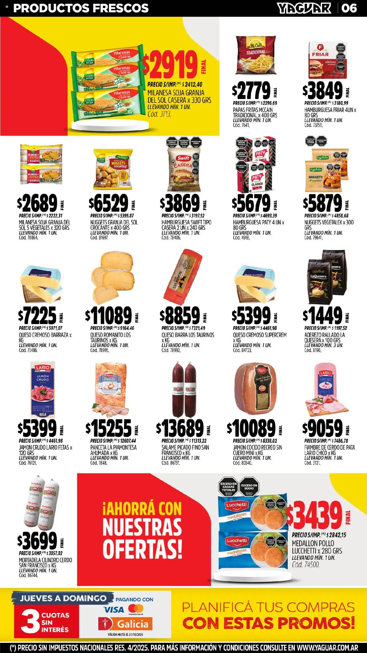 Yaguar - Salta │ válido desde el 13.10.2025 | Página: 5 | Productos: Pollo, Panceta, Queso, Cerdo