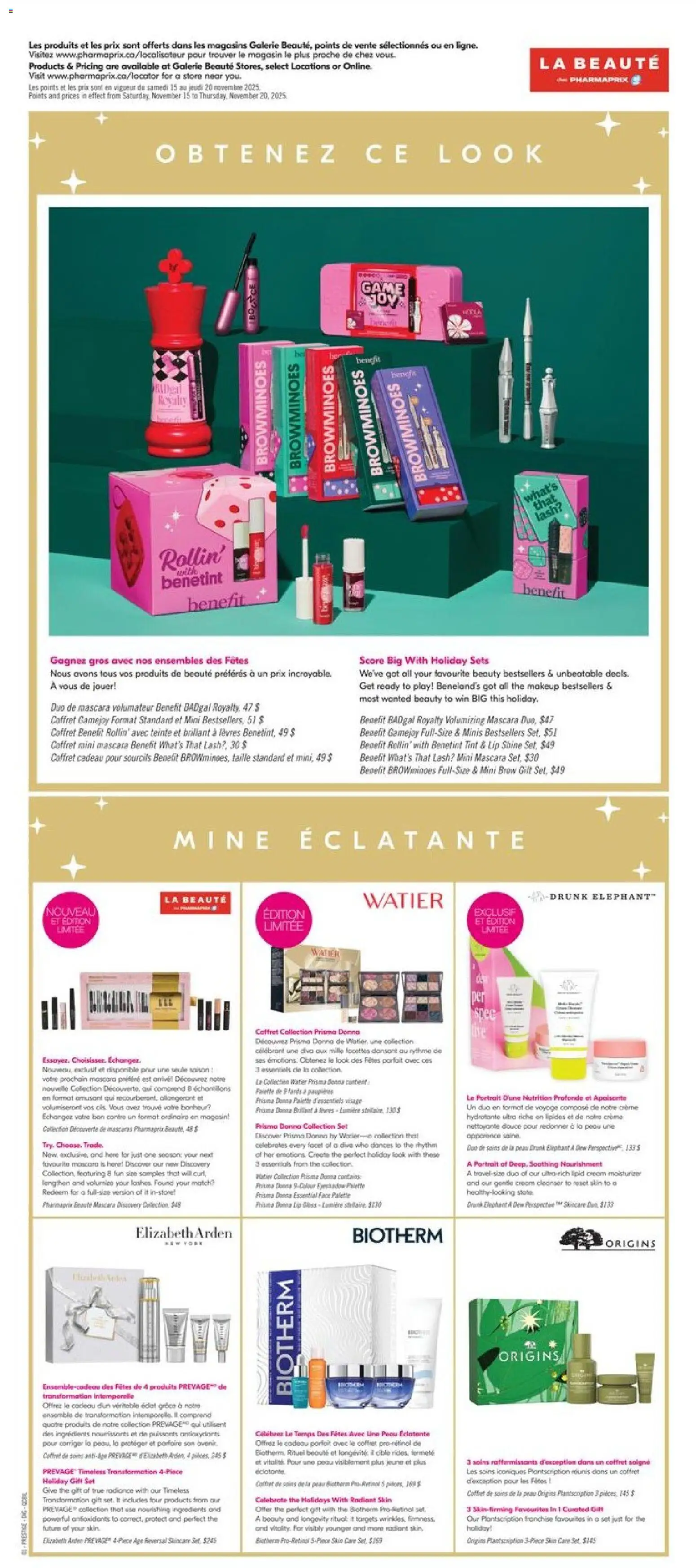 Pharmaprix flyer valid from 15.11.2025 | Page: 12 | Products: Cream, Game, Mascara, Lip gloss