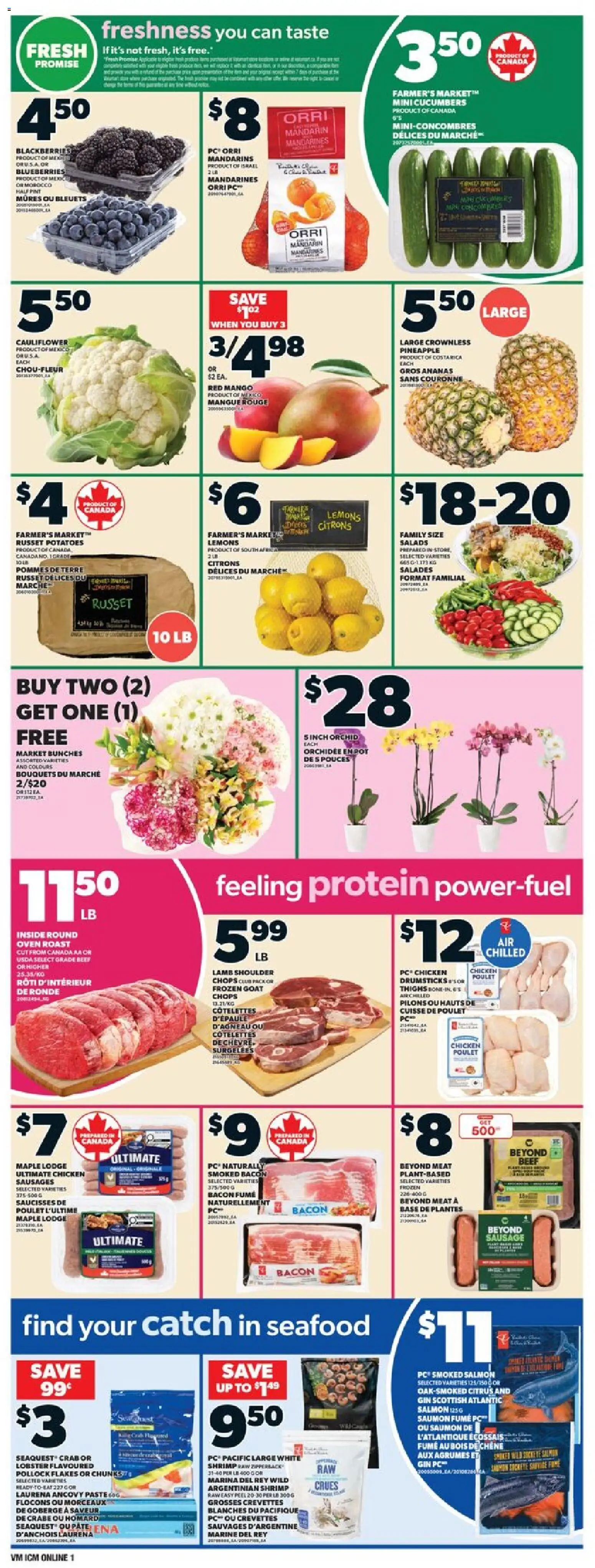 Valu Mart flyer valid from 16.04.2026 | Page: 3 | Products: Beef, Pineapple, Cucumbers, Flakes