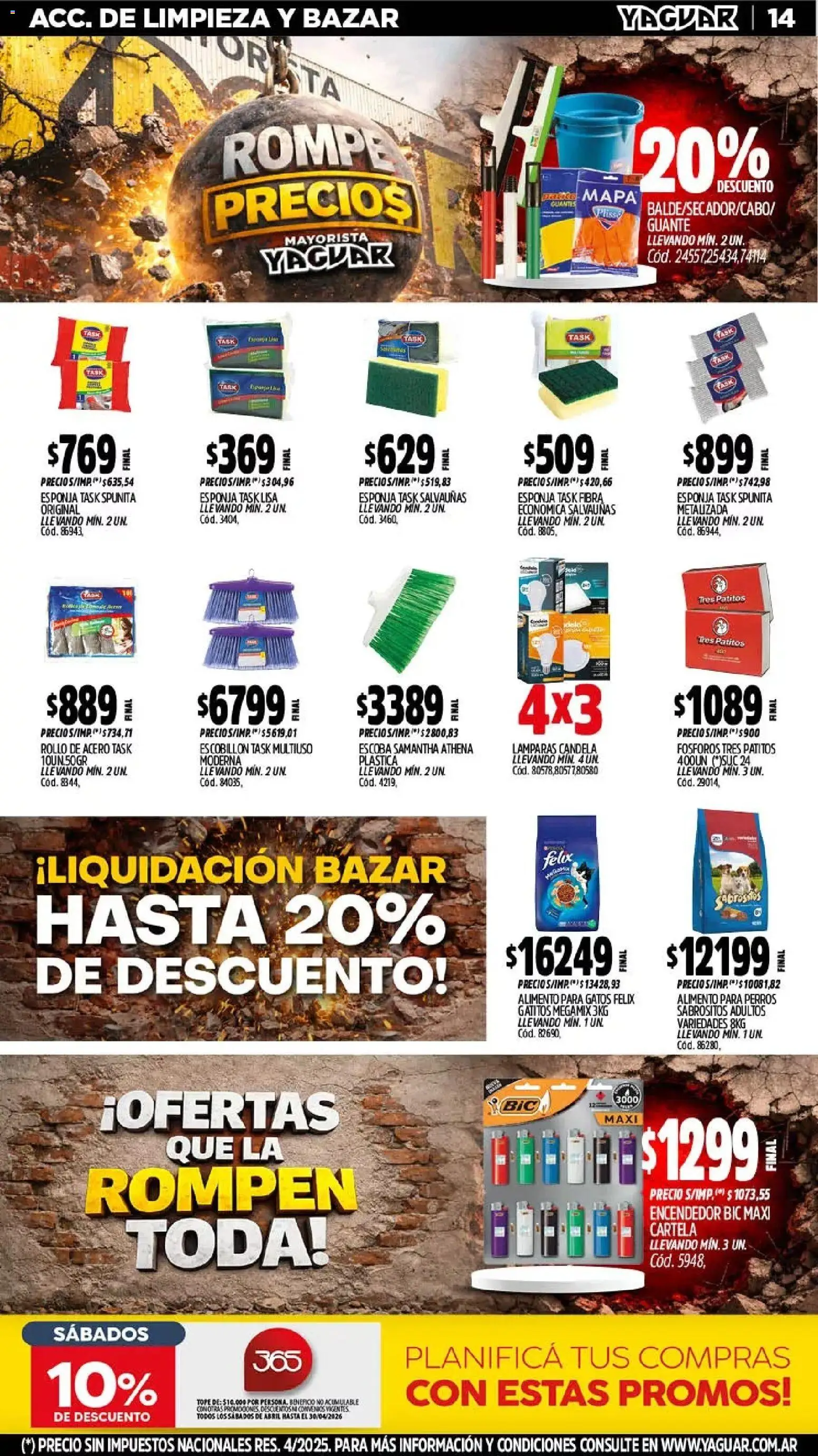 Yaguar - Oferta Semanal Mendoza │ válido desde el 13.04.2026 | Página: 14 | Productos: Guante, Esponja, Escoba, Guantes