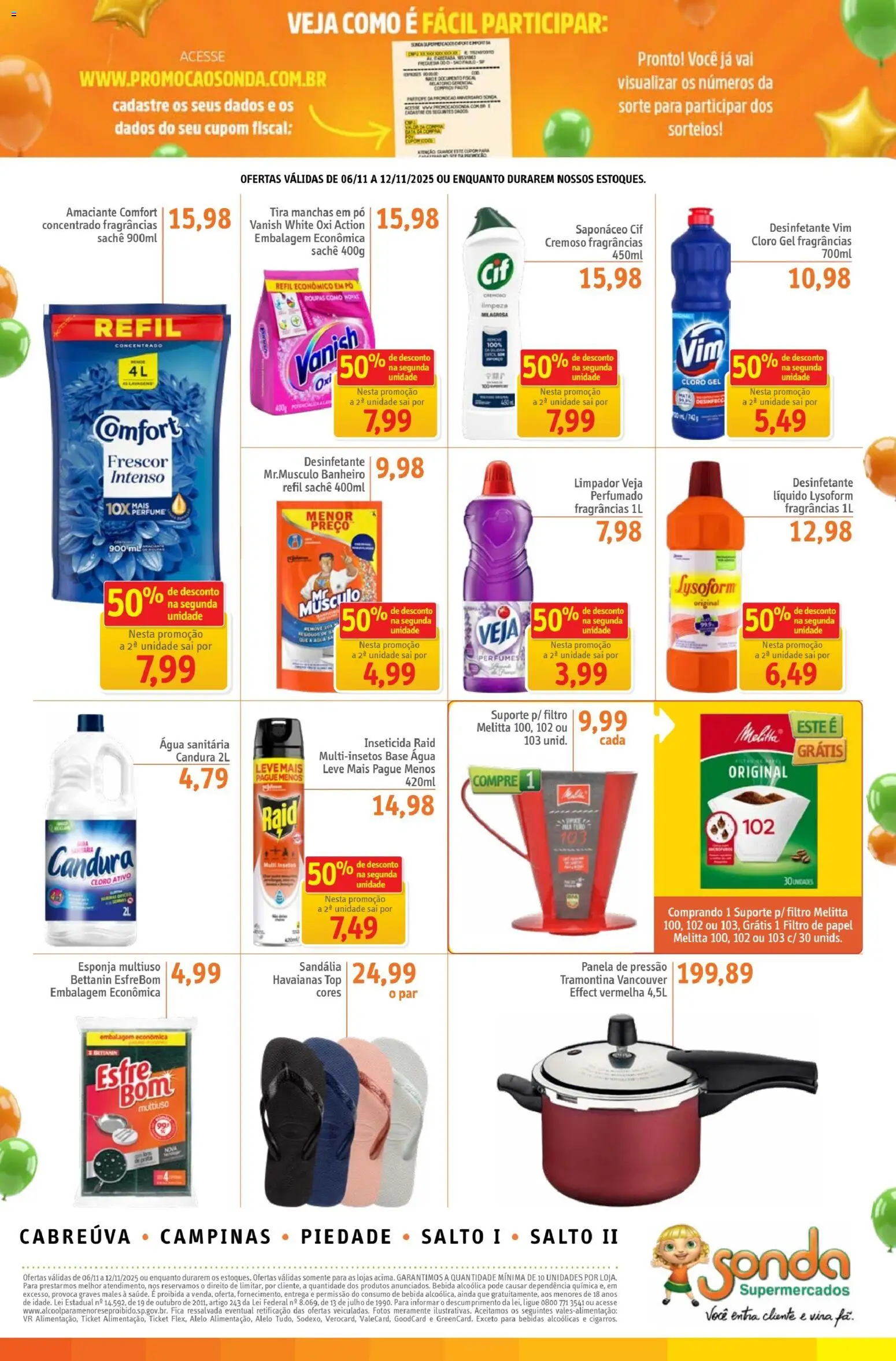 Sonda Folheto - válido de 06.11.2025 | Página: 9 | Produtos: Perfume, Cloro, Panela, Roupas