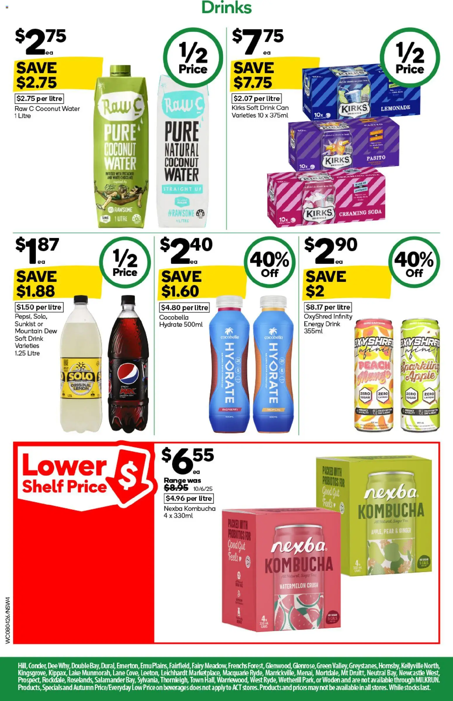 Woolworths catalogue - valid from 08.04.2026 | Page: 4 | Products: Energy drink, Water, Sugar, Watermelon