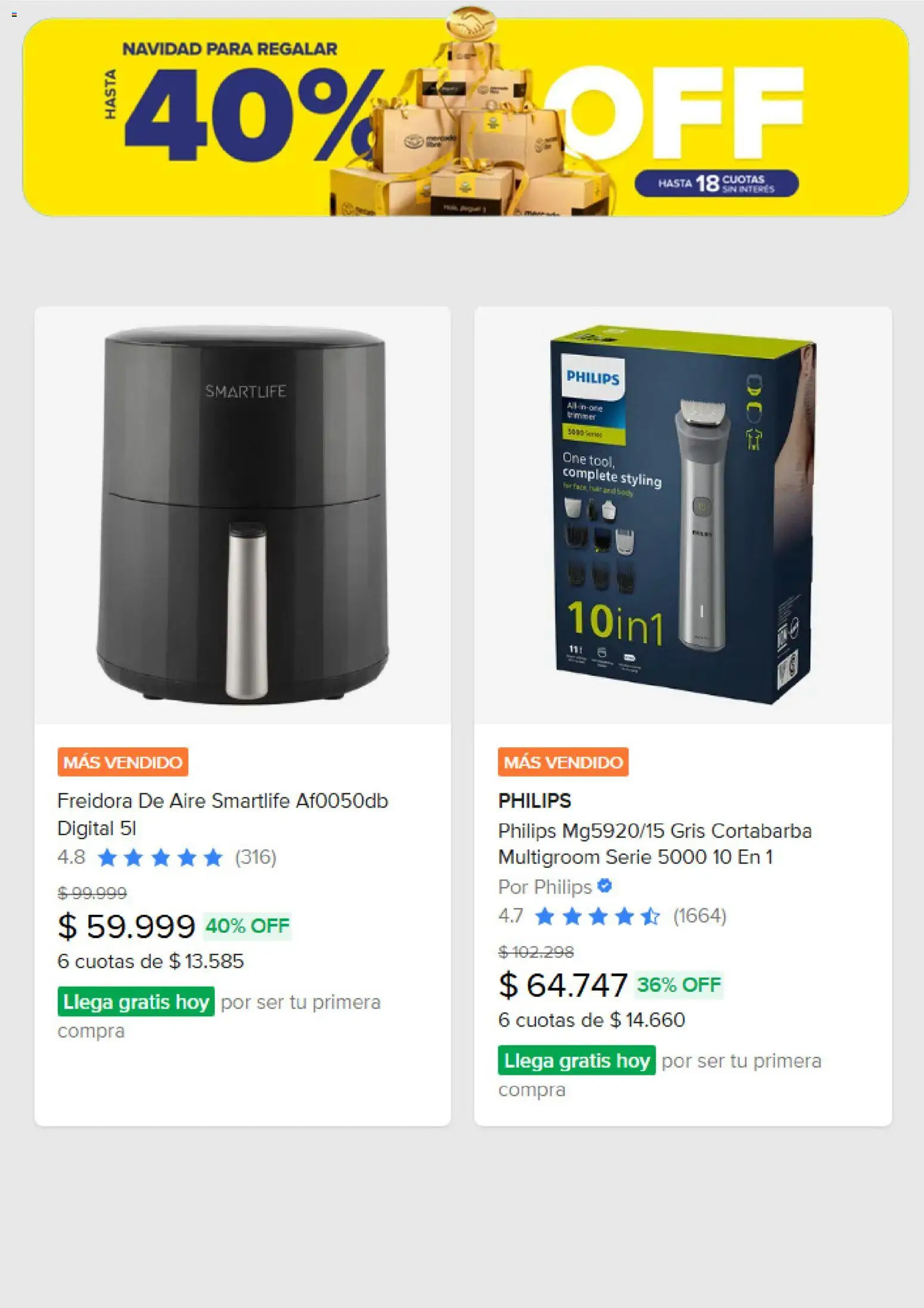 Mercado Libre catálogo │ válido desde el 19.12.2025 | Página: 6 | Productos: Freidora, Freidora de aire