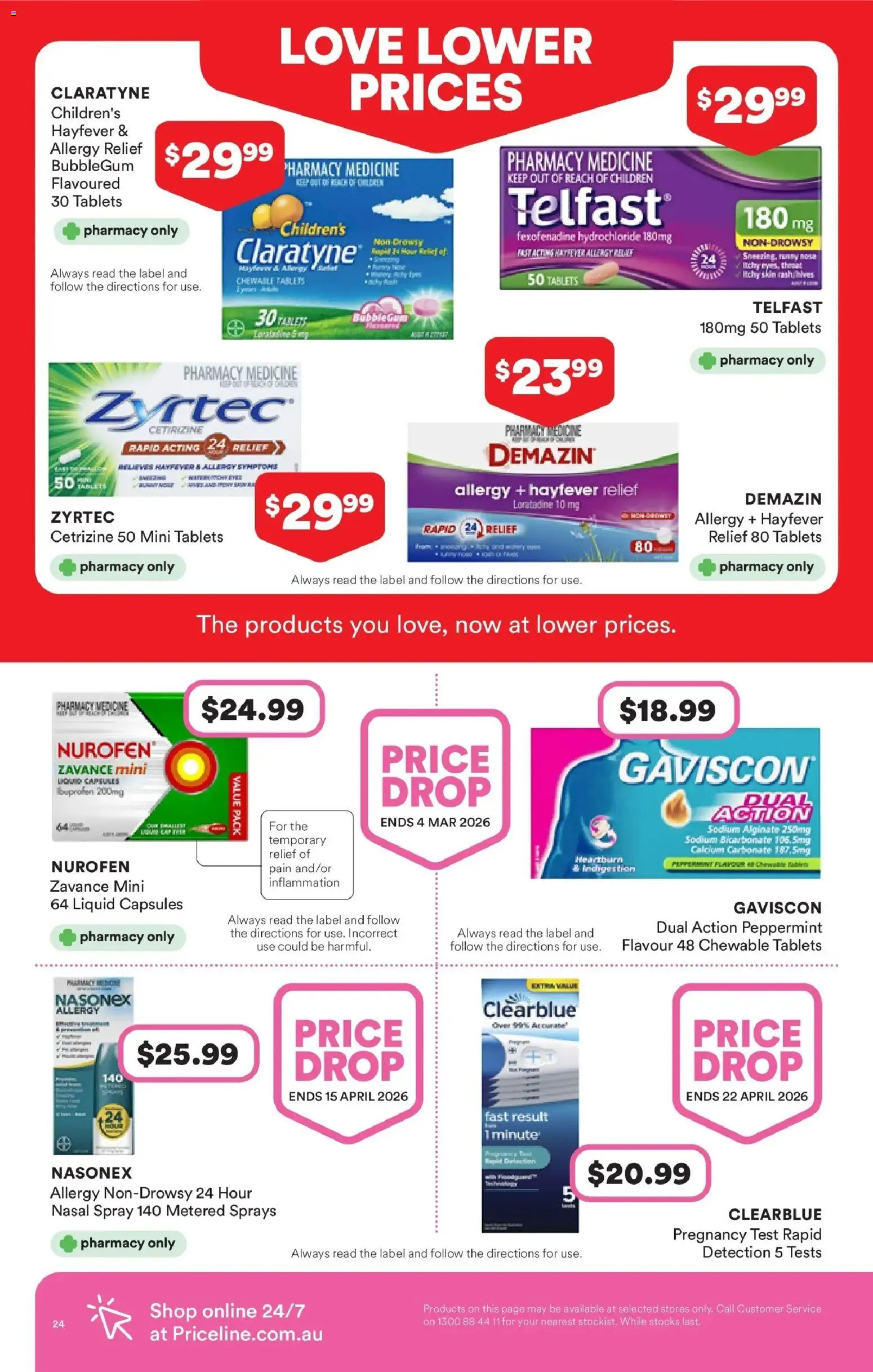 Priceline Pharmacy catalogue - valid from 22.01.2026 | Page: 24 | Products: Nasal spray, Tablets, Allergy