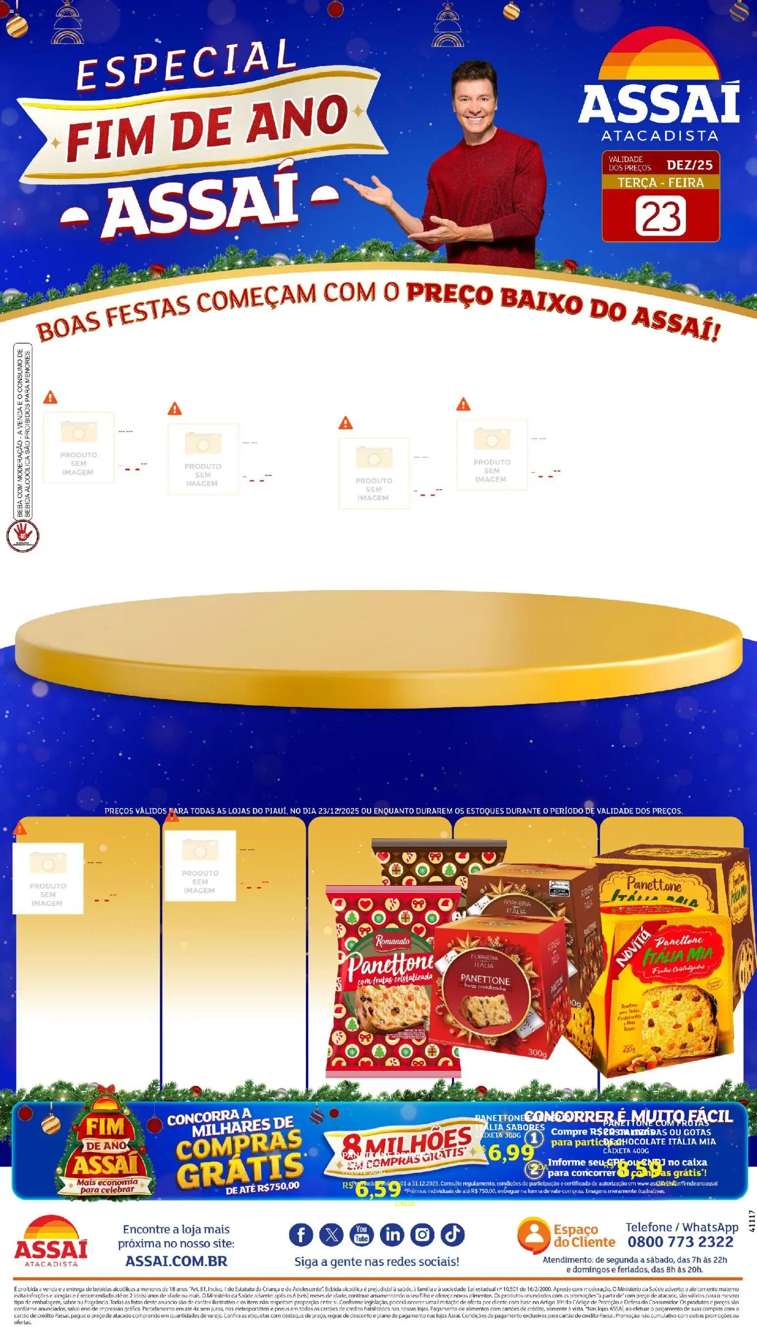 Assaí Atacadista Folheto - válido de 26.12.2025 | Página: 1 | Produtos: Panettone, Caixa, Baixo, Frutas cristalizadas