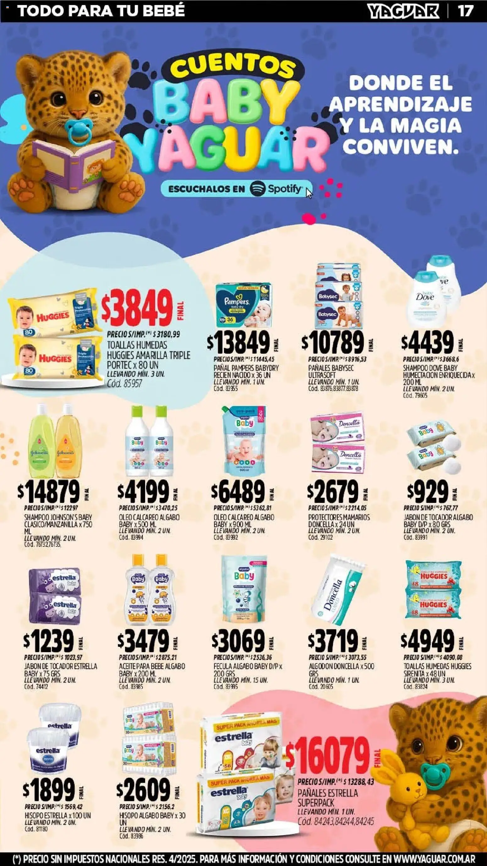 Yaguar - Oferta Semanal Chaco │ válido desde el 20.04.2026 | Página: 17 | Productos: Toallas, Aceite, Shampoo, Jabón