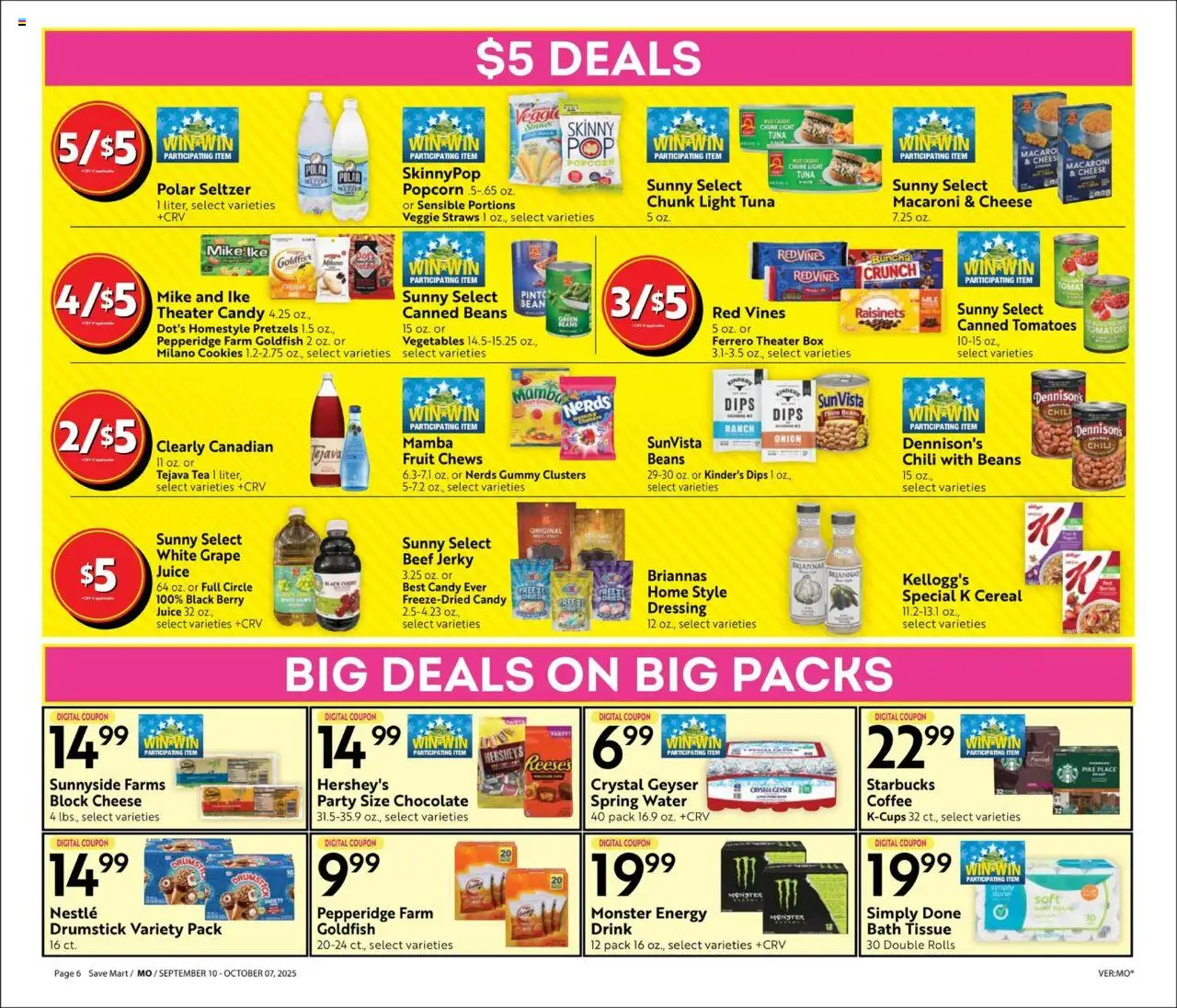 Save Mart Big Book of Savings - valid from 10.09.2025 | Page: 6 | Products: Juice, Tea, Water, Onion