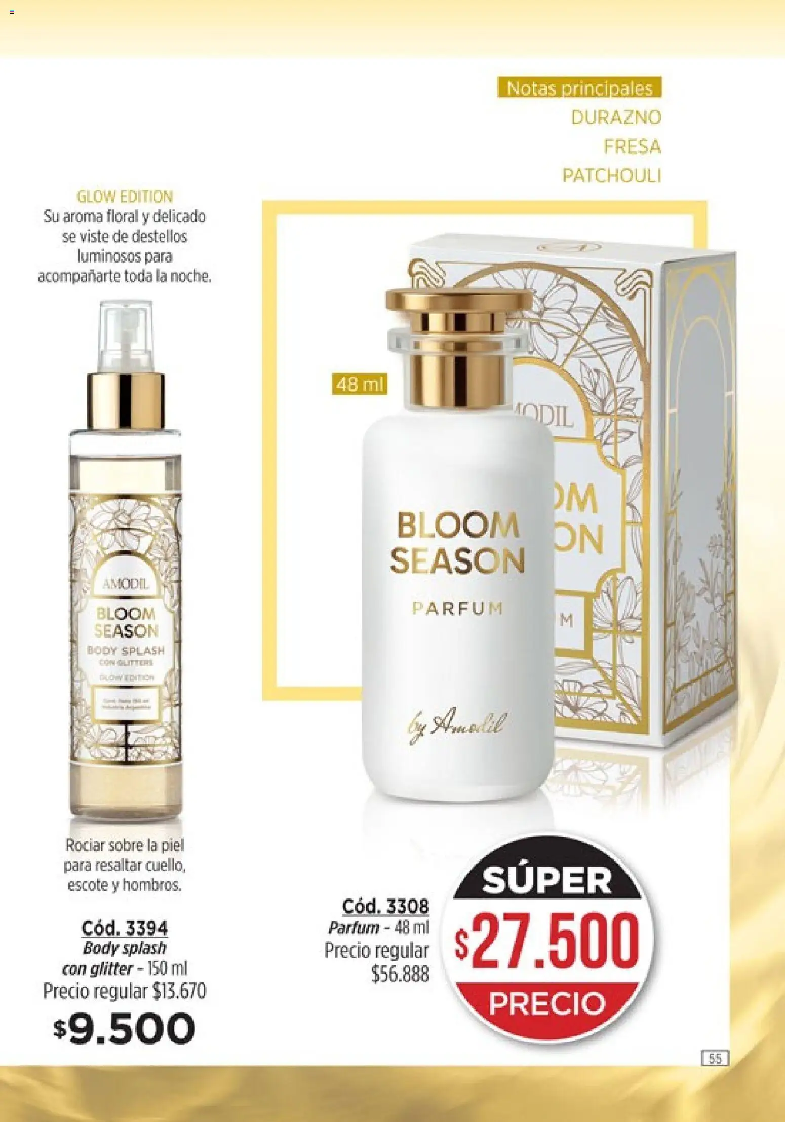 Catálogo Amodil Campaña 5 │ válido desde el 01.03.2026 | Página: 55 | Productos: Body, Sobre, Durazno, Glitter