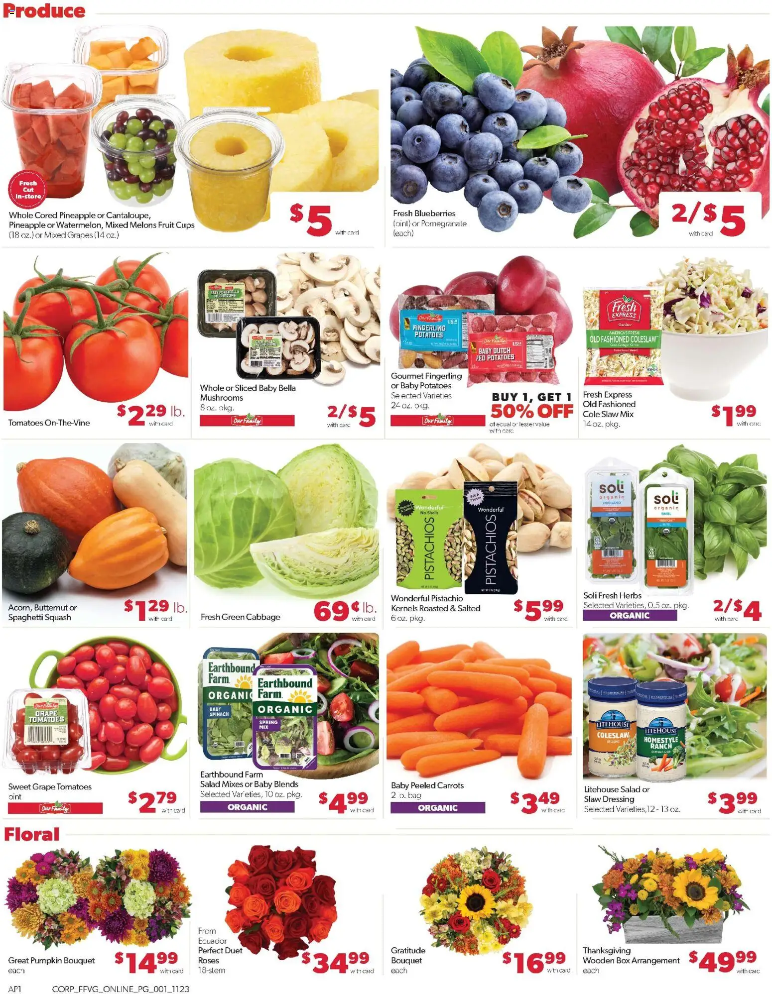 Family Fare Weekly Ad - MI - valid from 23.11.2025 | Page: 10 | Products: Squash, Tomatoes, Salad, Blueberries