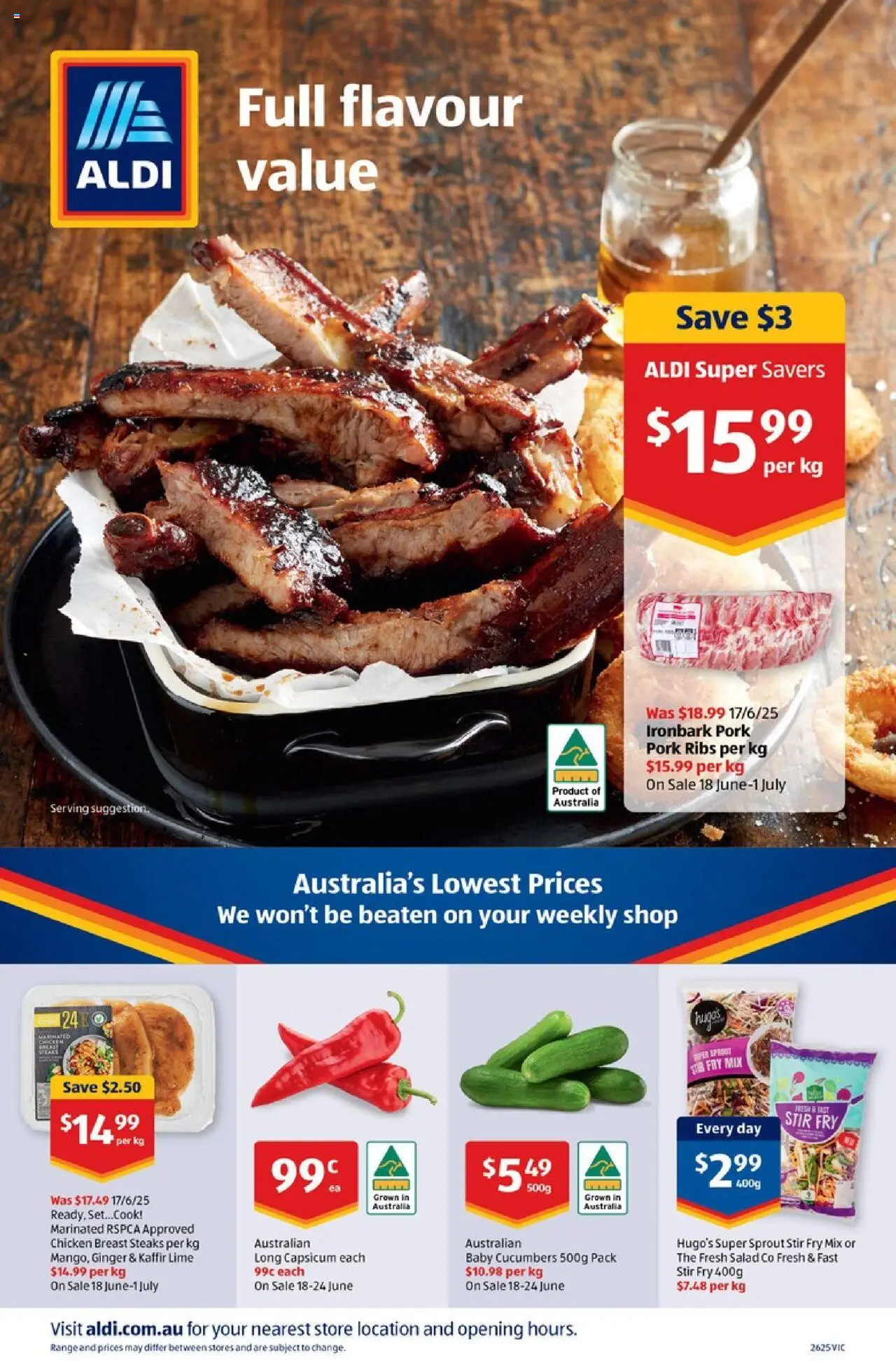 Aldi catalogue - valid from 25.06.2025 | Page: 33 | Products: Chicken, Pork, Cucumbers, Lime