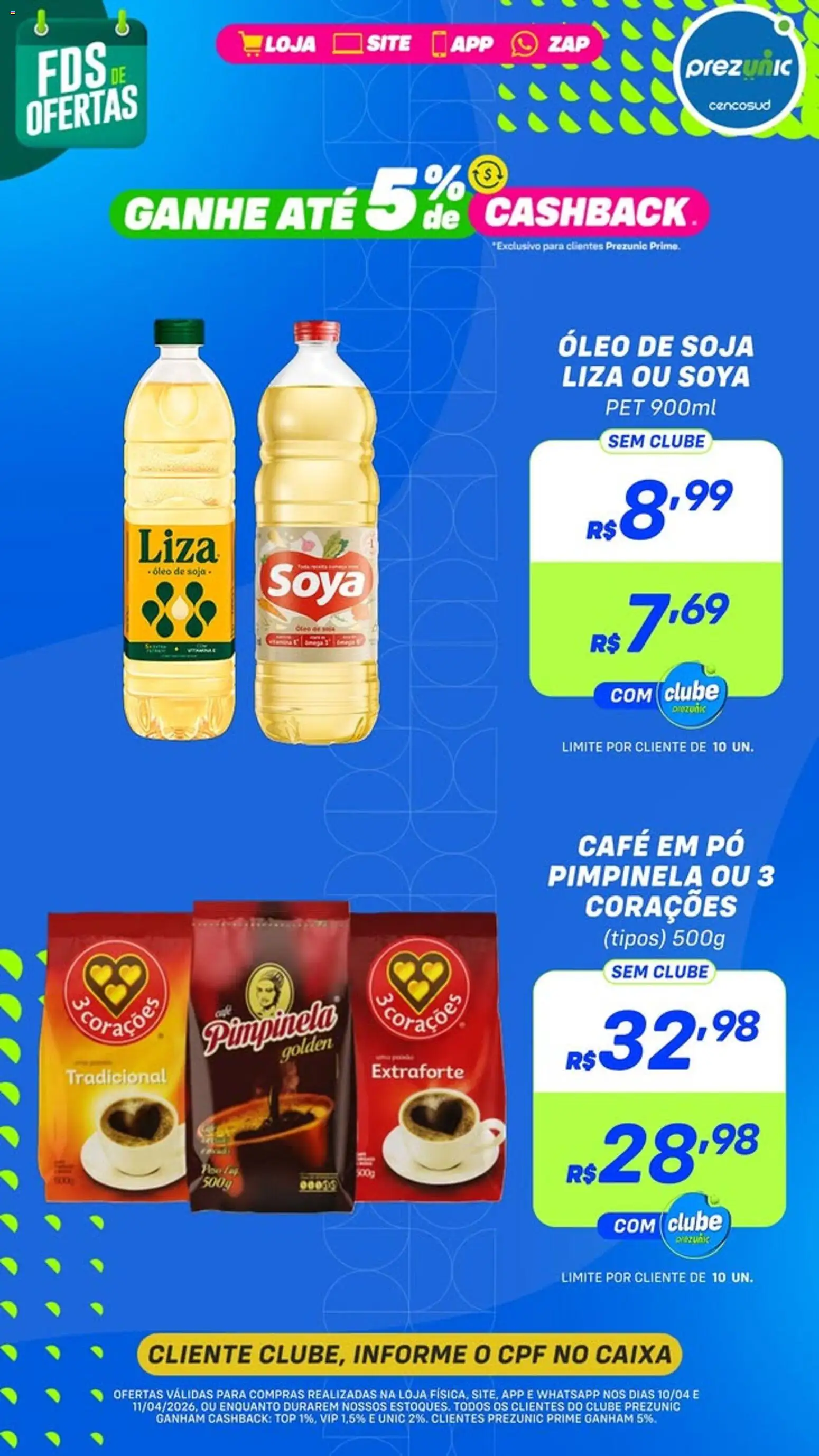 Prezunic Folheto - válido de 10.04.2026 | Página: 3 | Produtos: Pó, Caixa, Óleo, Café