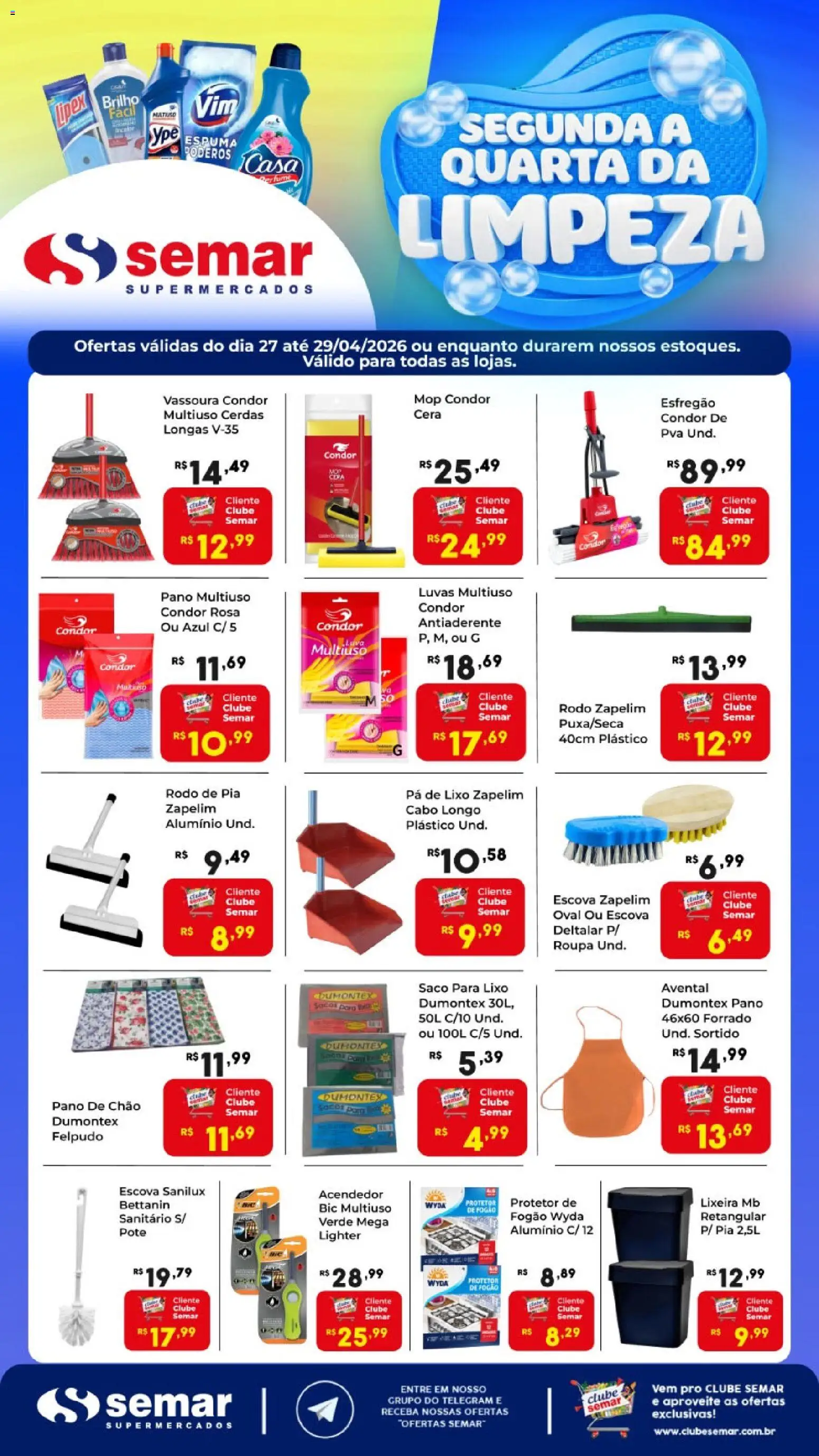 Semar Supermercado Folheto - válido de 27.04.2026 | Página: 2 | Produtos: Fogão, Mop, Pá, Rodo