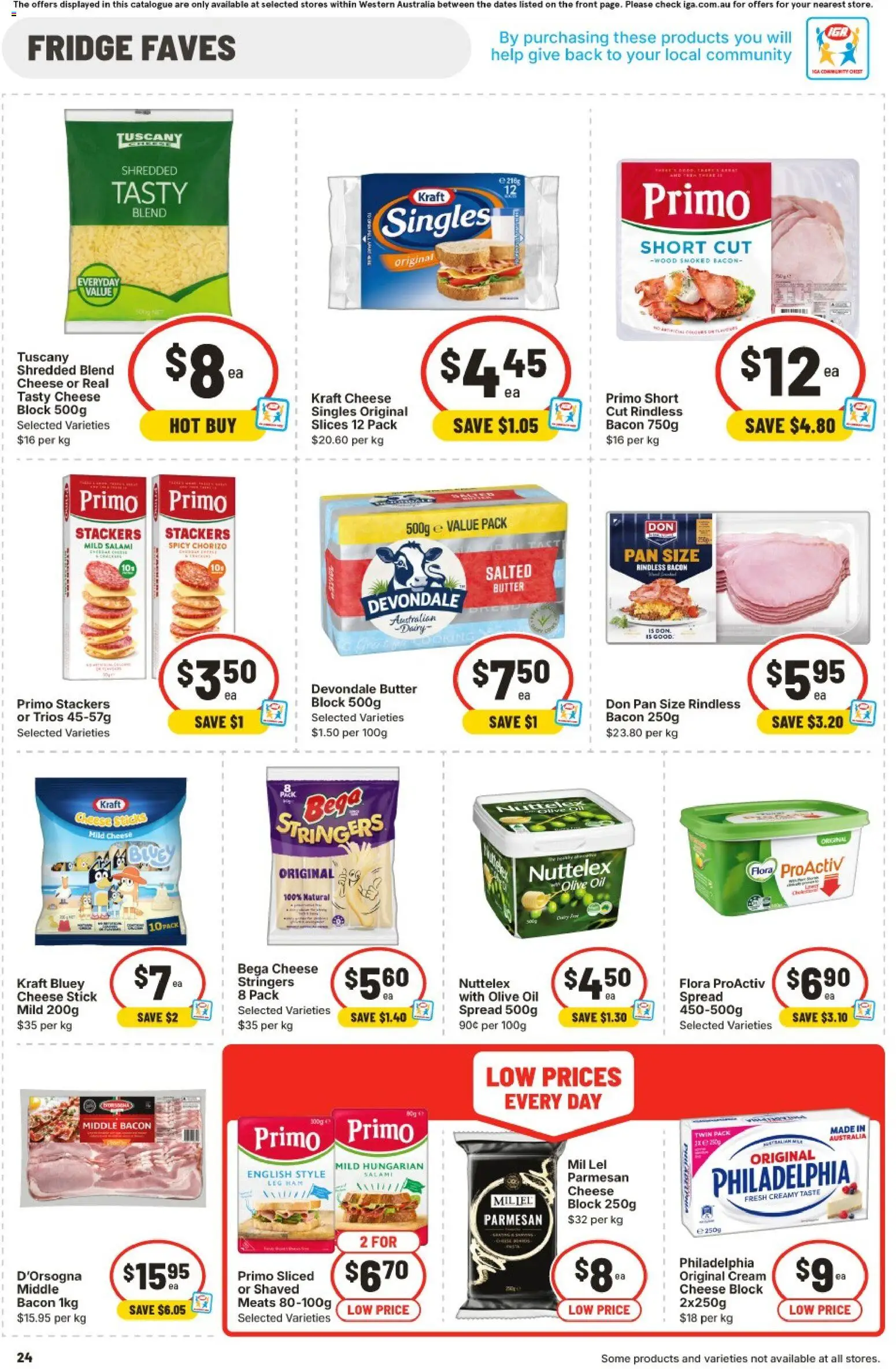 IGA catalogue - valid from 11.03.2026 | Page: 24 | Products: Bacon, Cheese, Olive oil, Wood