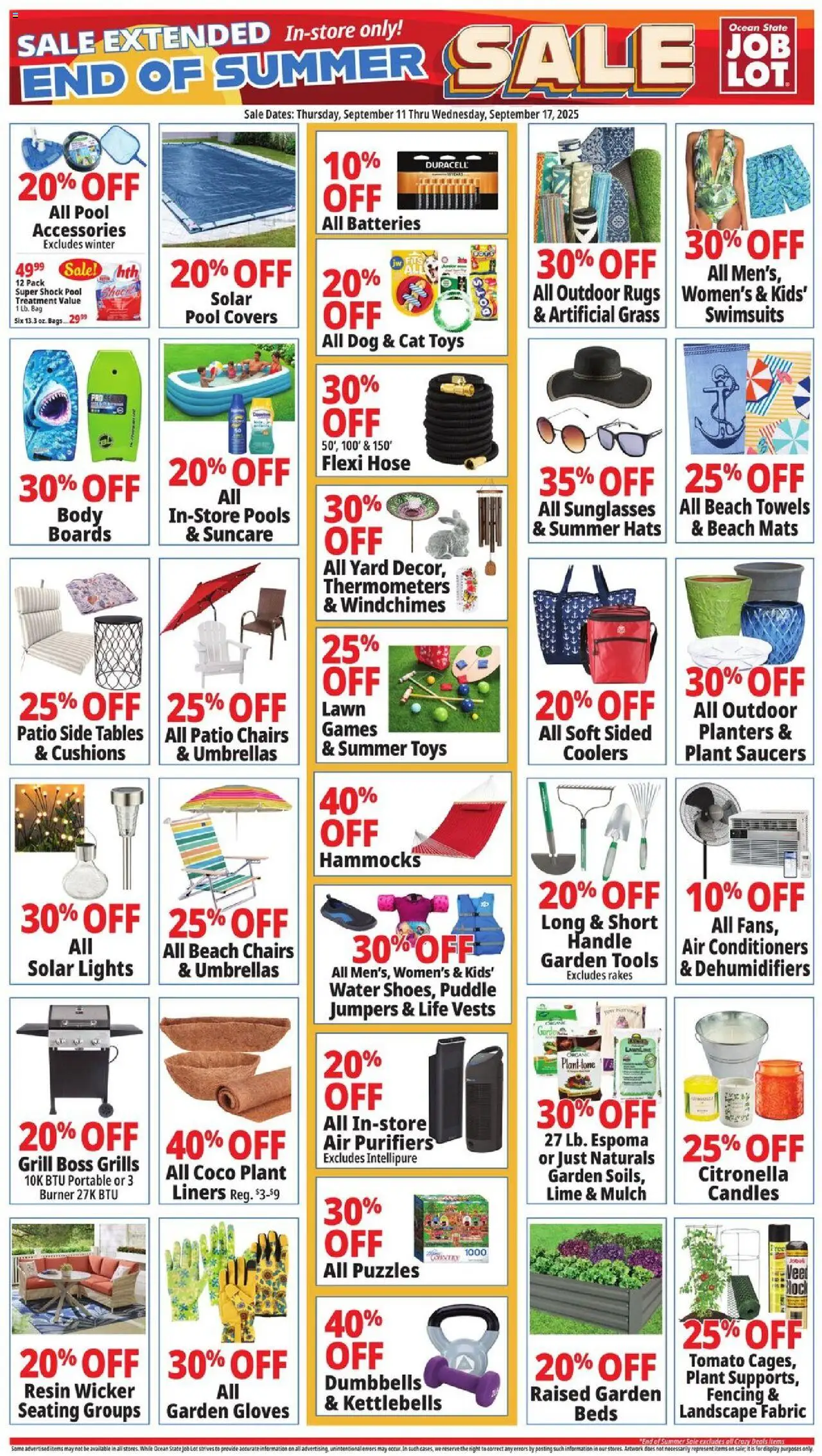 Ocean State Job Lot Weekly Ad - MA - valid from 11.09.2025 | Page: 1 | Products: Water, Lime, Bag, Grill