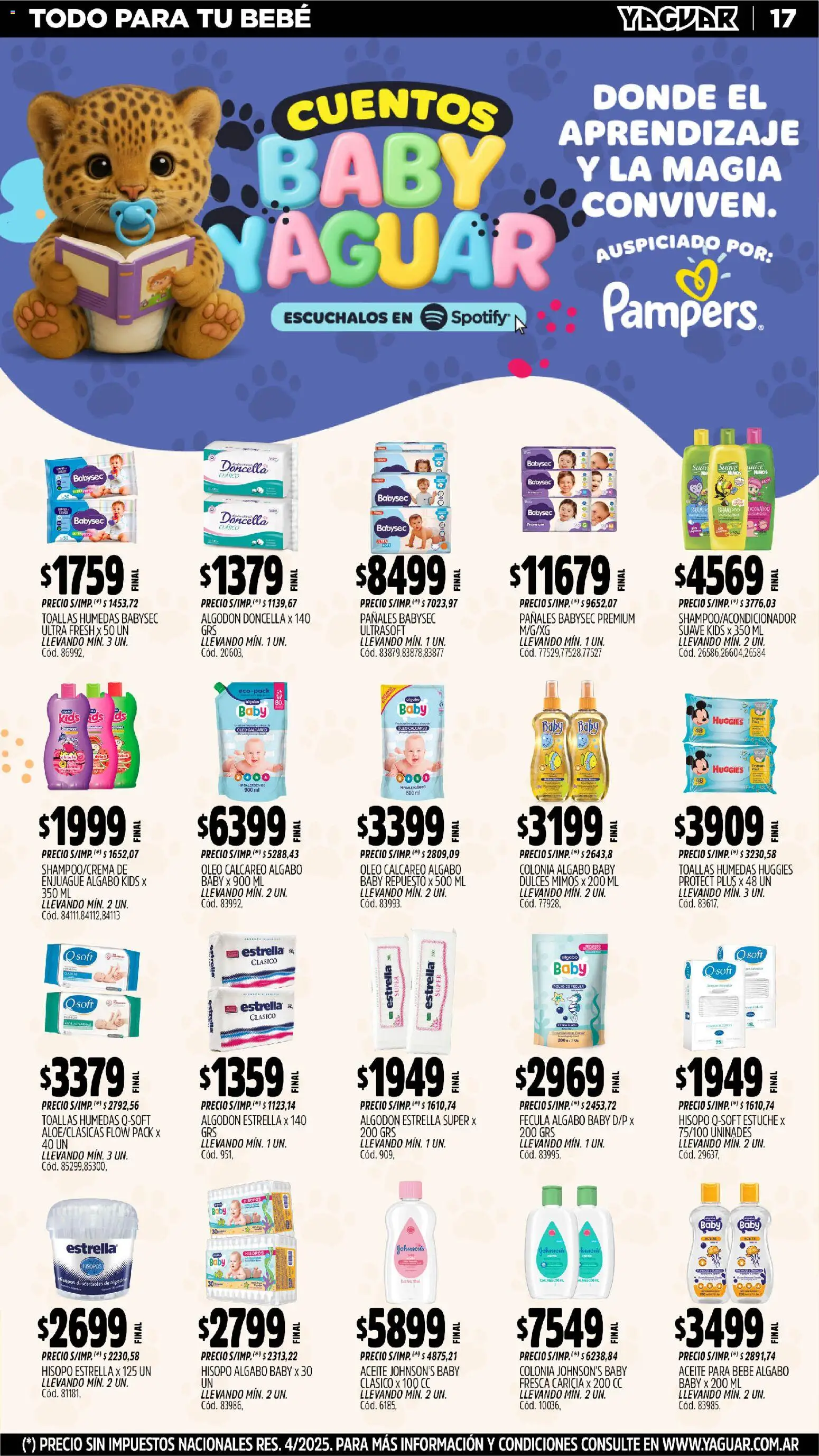Yaguar catálogo │ válido desde el 24.11.2025 | Página: 18 | Productos: Polvo, Shampoo, Estuche, Pañales