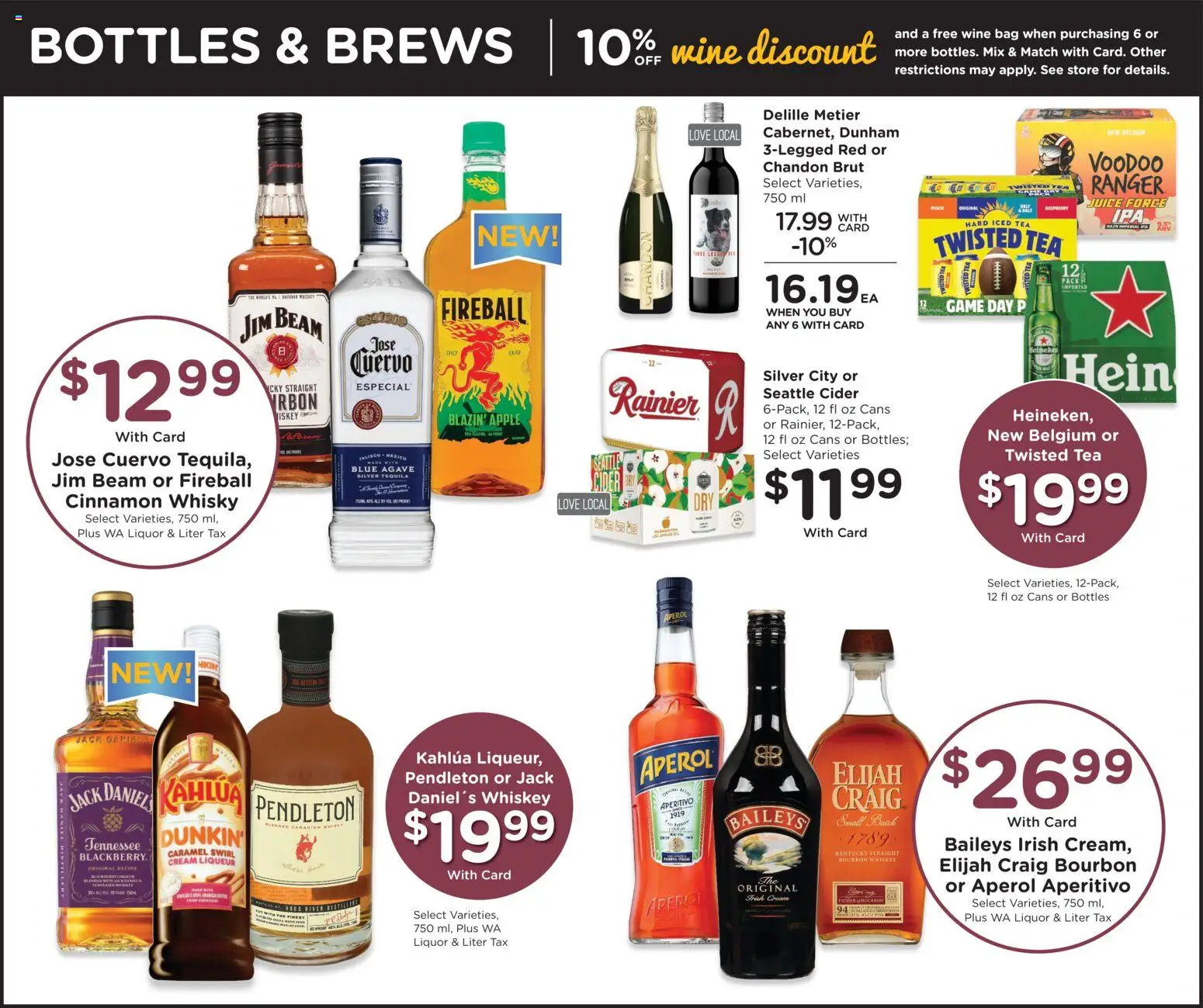QFC Weekly Ad - WA - valid from 12.11.2025 | Page: 9 | Products: Tea, Bourbon, Whiskey, Bag
