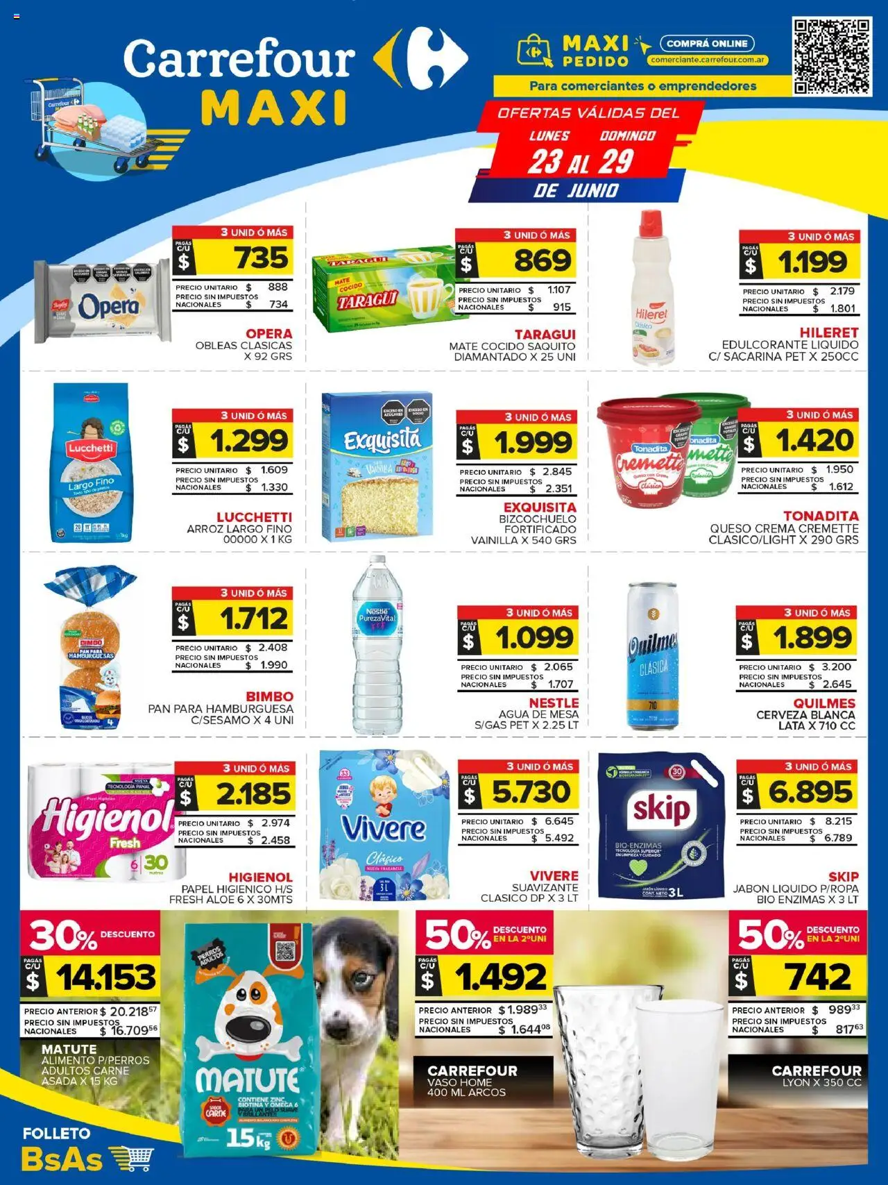 Carrefour Maxi catálogo │ válido desde el 23.06.2025 | Página: 1 | Productos: Mate, Fragancia, Jabón líquido, Pan