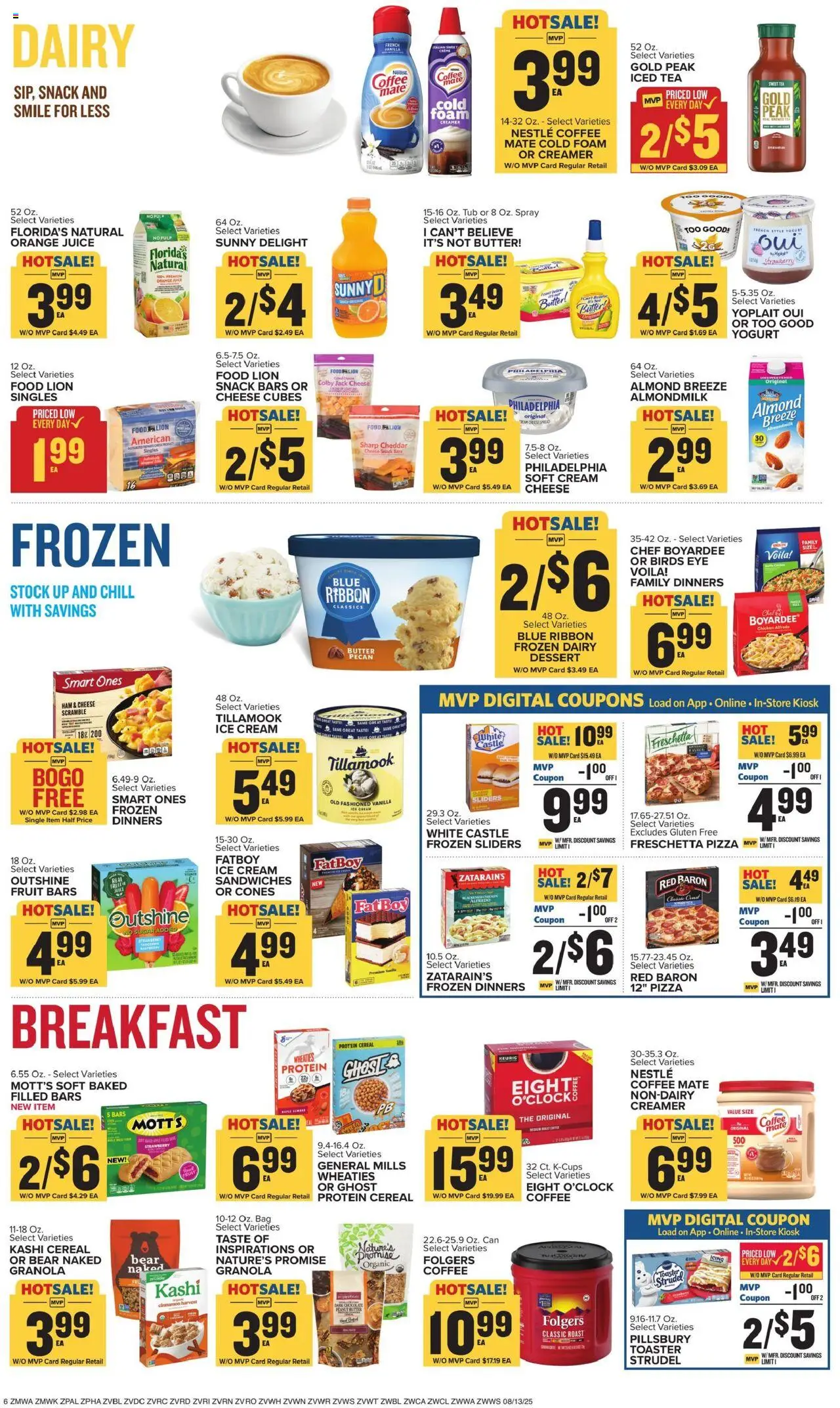 Food Lion Weekly - VA - valid from 13.08.2025 | Page: 11 | Products: Chocolate, Pizza, Juice, Bag
