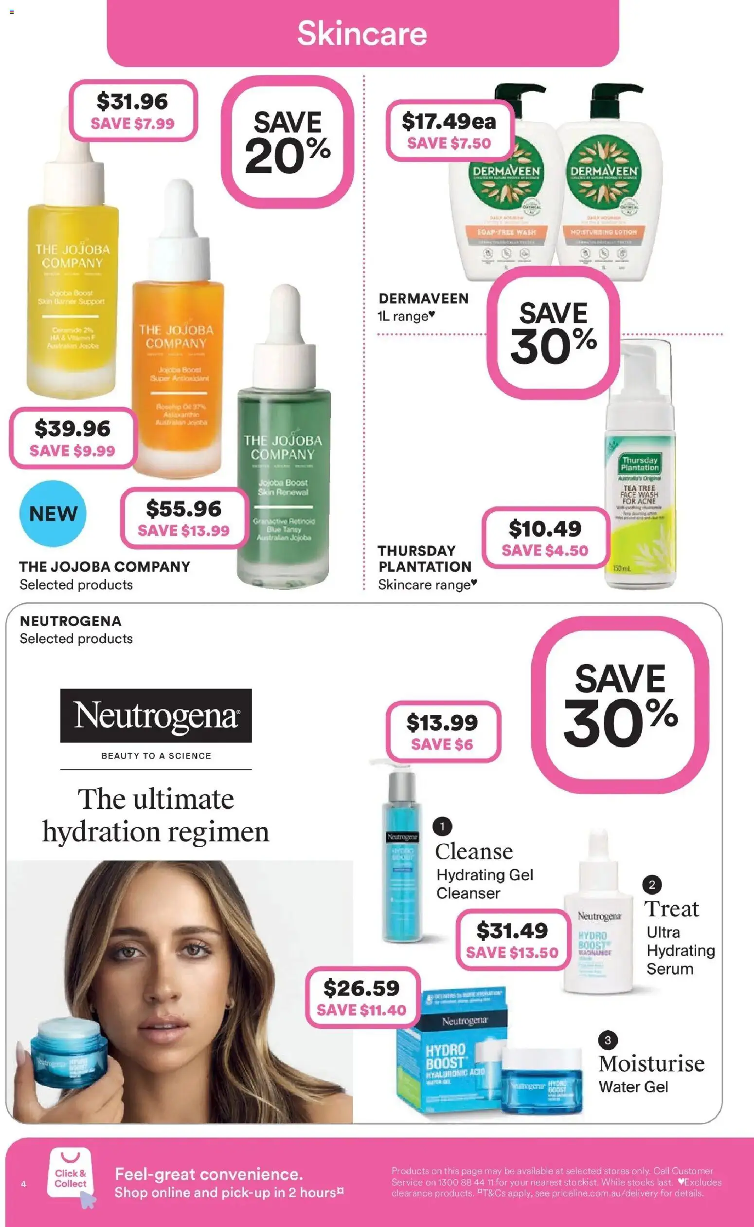 Priceline Pharmacy catalogue - valid from 25.12.2025 | Page: 4 | Products: Lotion, Water, Face wash, Vitamin