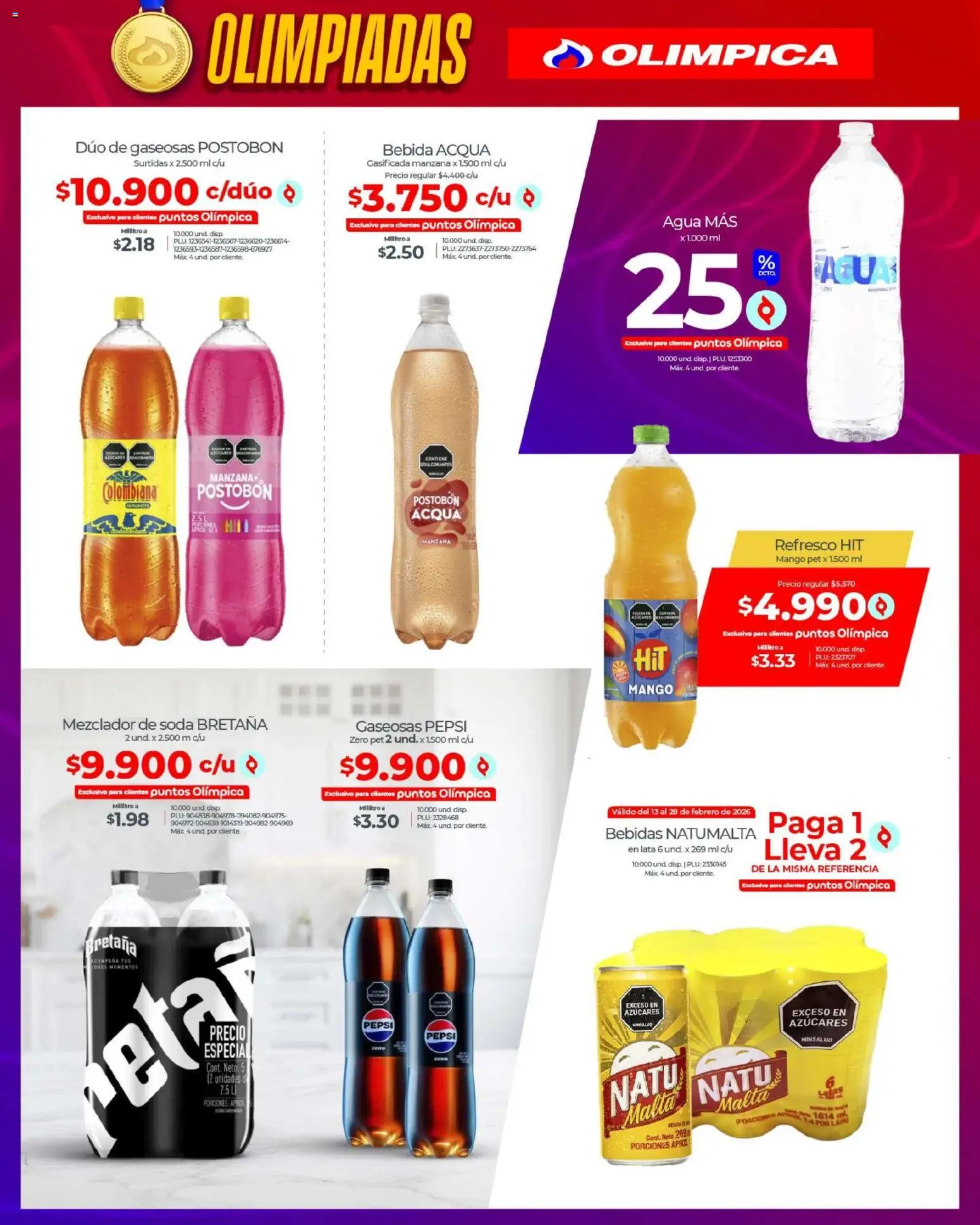 Olímpica revista - valida desde el 13.02.2026 | Página: 16 | Productos: Agua, Mezclador, Soda, Mango