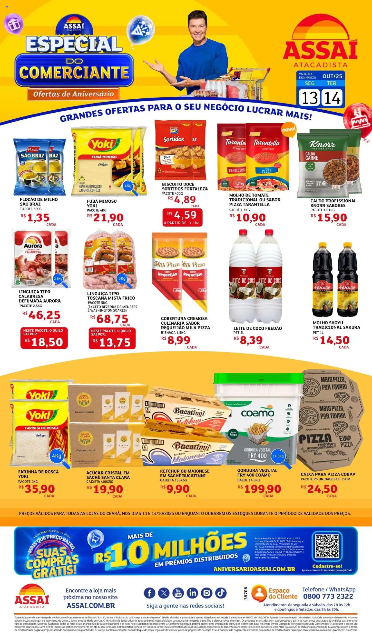 Assaí Atacadista Folheto - válido de 13.10.2025 | Página: 1 | Produtos: Biscoito, Base, Baixo, Leite de coco