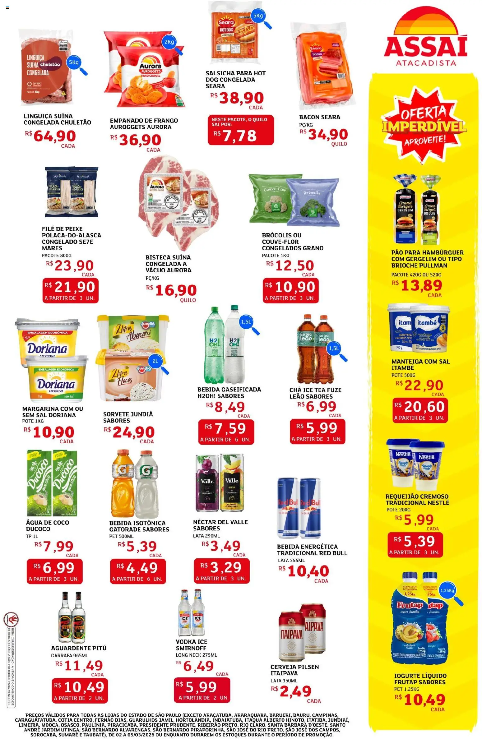 Assaí Atacadista Folheto - válido de 02.03.2026 | Página: 3 | Produtos: Ice tea, Doriana, Manteiga, Chá