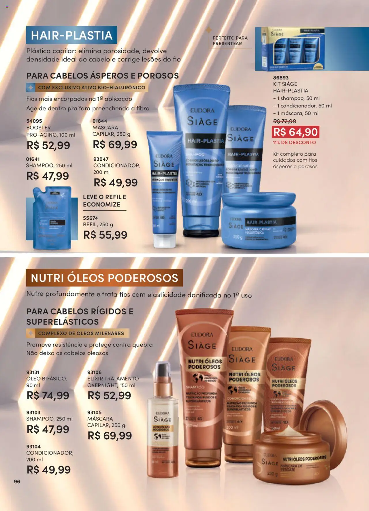 Eudora Folheto - válido de 08.09.2025 | Página: 96 | Produtos: Shampoo, Condicionador, Óleo