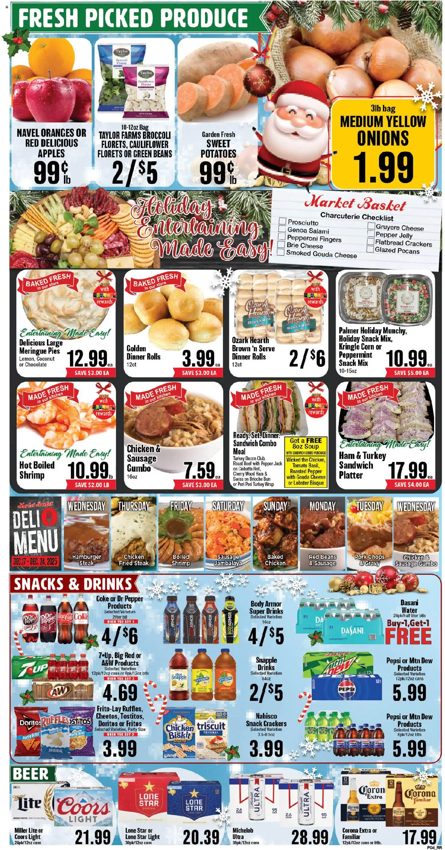 Market Basket Southeast Texas - valid from 17.12.2025 | Page: 4 | Products: Salami, Beer, Pork, Sausage