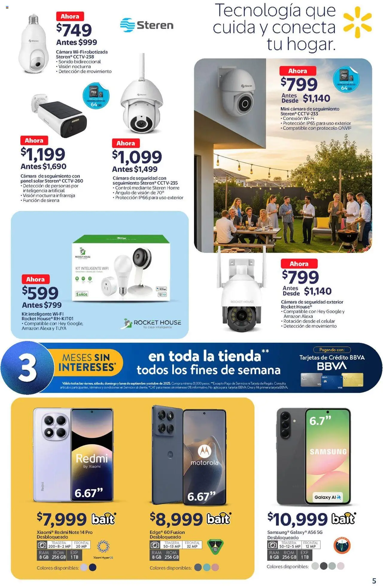 Nuevas ofertas de Walmart válidas en toda la República Mexicana desde el 17.09.2025. ¡Encuentra las mejores ofertas en Walmart - Folleto Hogar ! | Página: 5 | Productos: Cámara