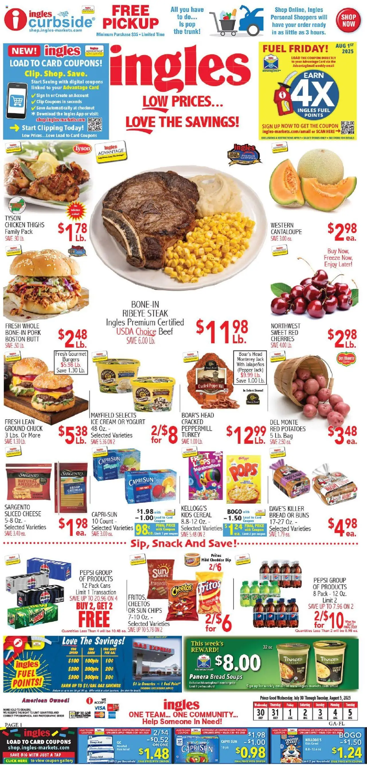 Ingles Weekly Ad - valid from 30.07.2025 | Page: 11 | Products: Clip, Bread, Pork, Bag