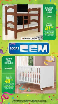 Lojas Cem - Ofertas atuais - Pré-Visualização do folheto da loja Lojas Cem, válido de 02.02.2026 | Página: 104 | Produtos: Berço, Carne